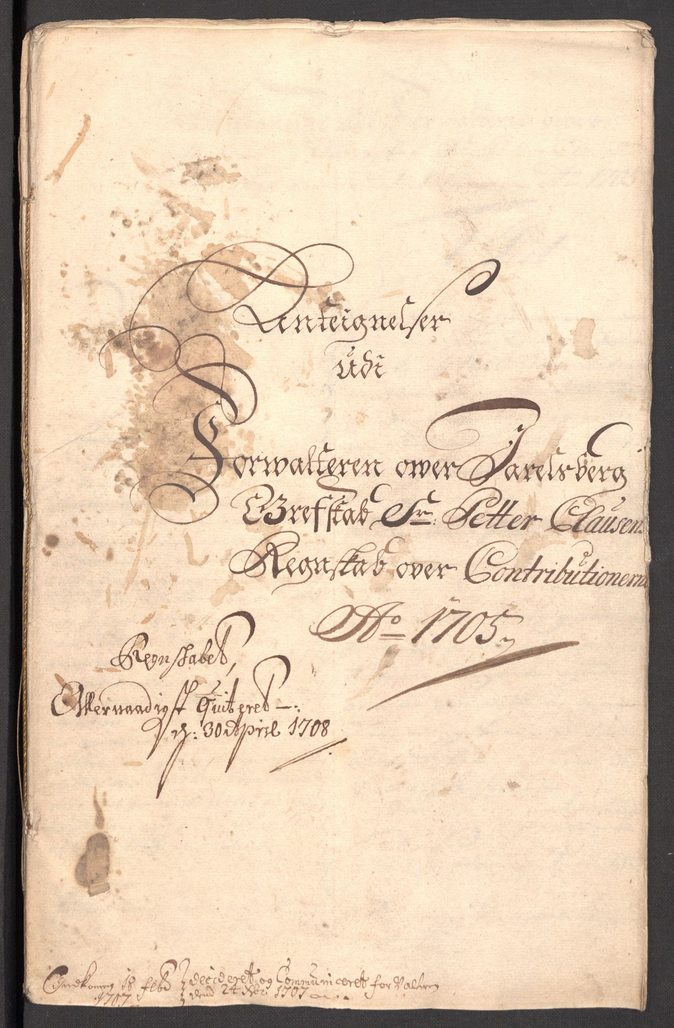 Rentekammeret inntil 1814, Reviderte regnskaper, Fogderegnskap, RA/EA-4092/R32/L1871: Fogderegnskap Jarlsberg grevskap, 1703-1705, p. 622