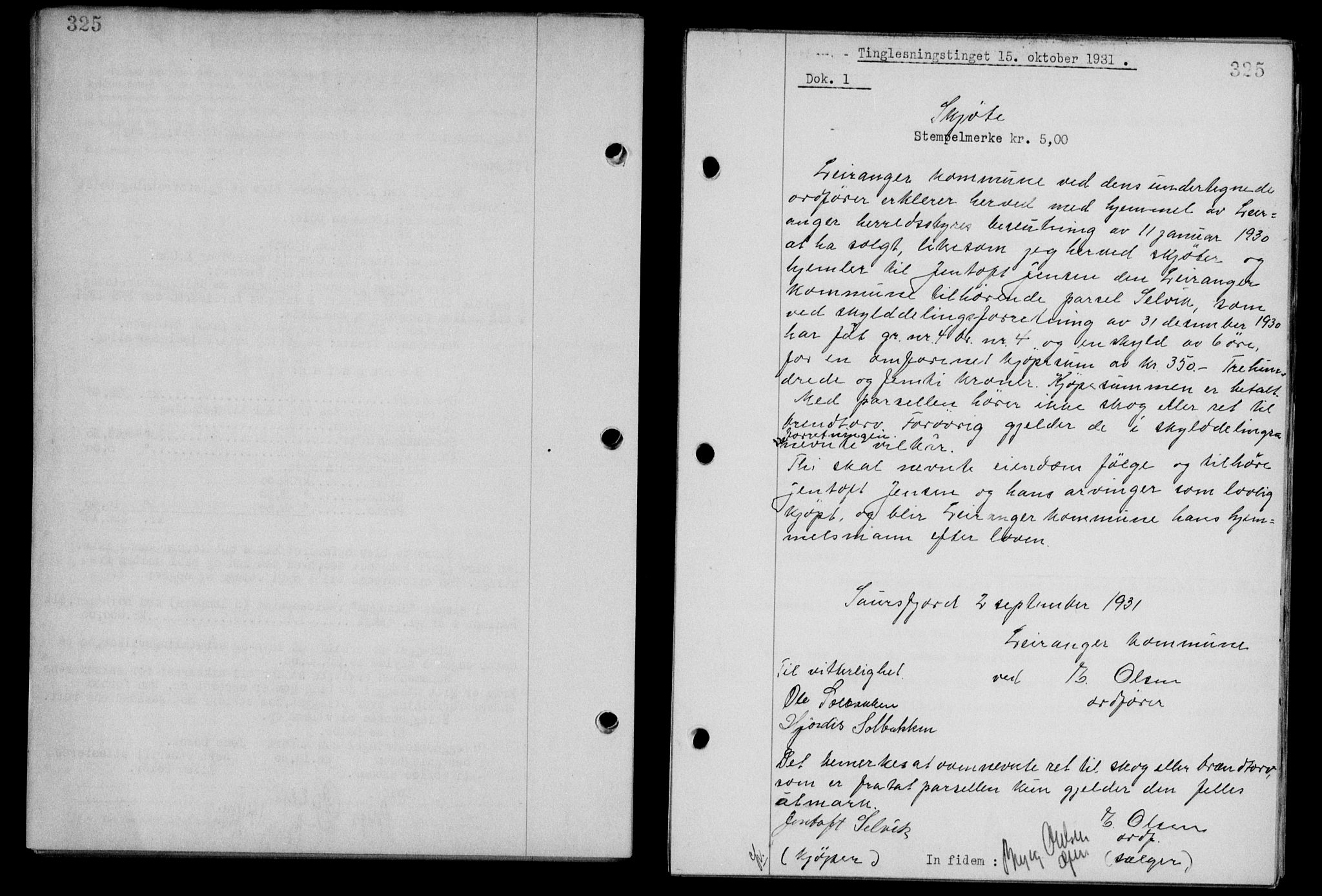 Steigen og Ofoten sorenskriveri, SAT/A-0030/1/2/2C/L0019: Mortgage book no. 22, 1931-1931, Deed date: 15.10.1931