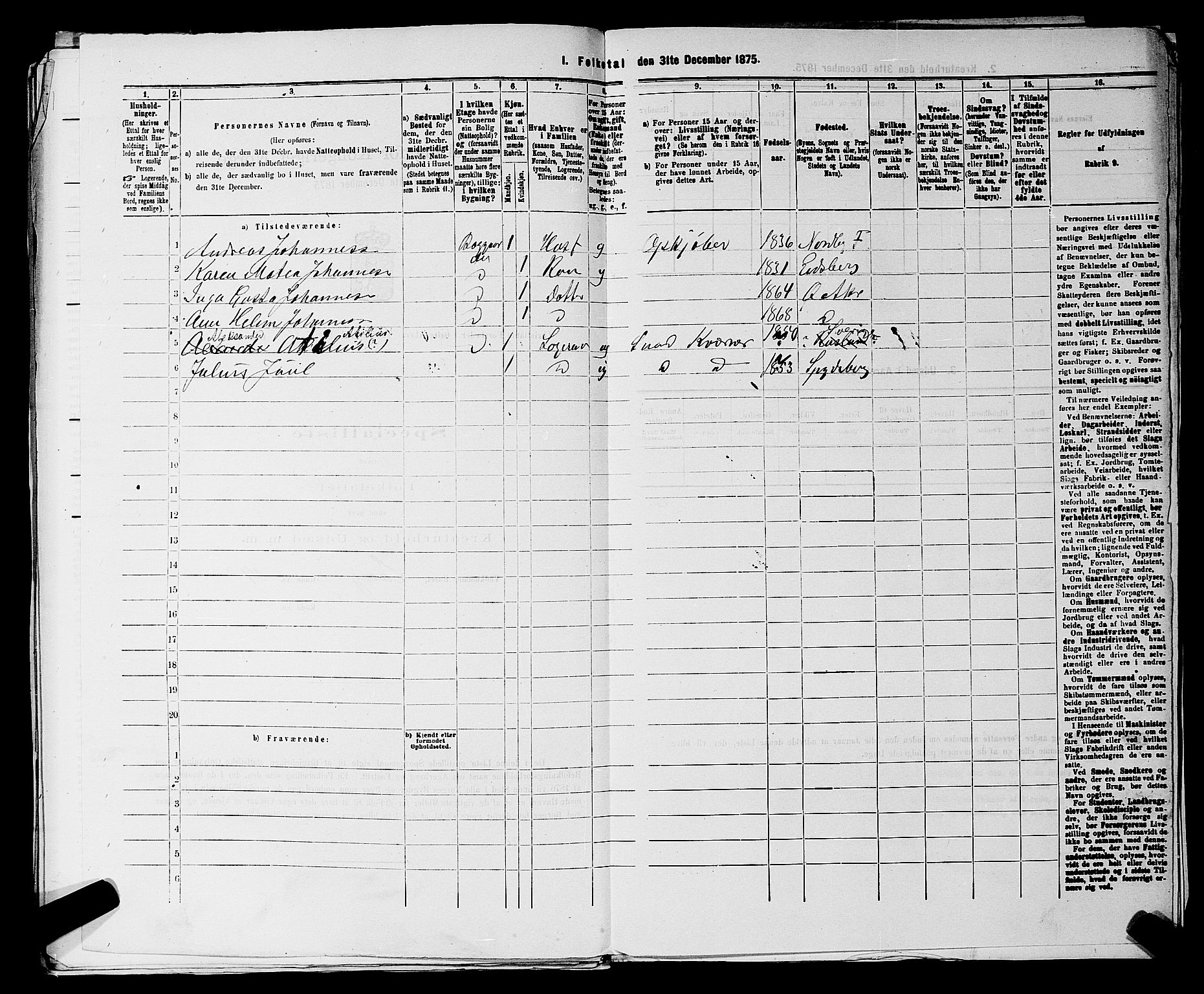 RA, 1875 census for 0218bP Østre Aker, 1875, p. 2971