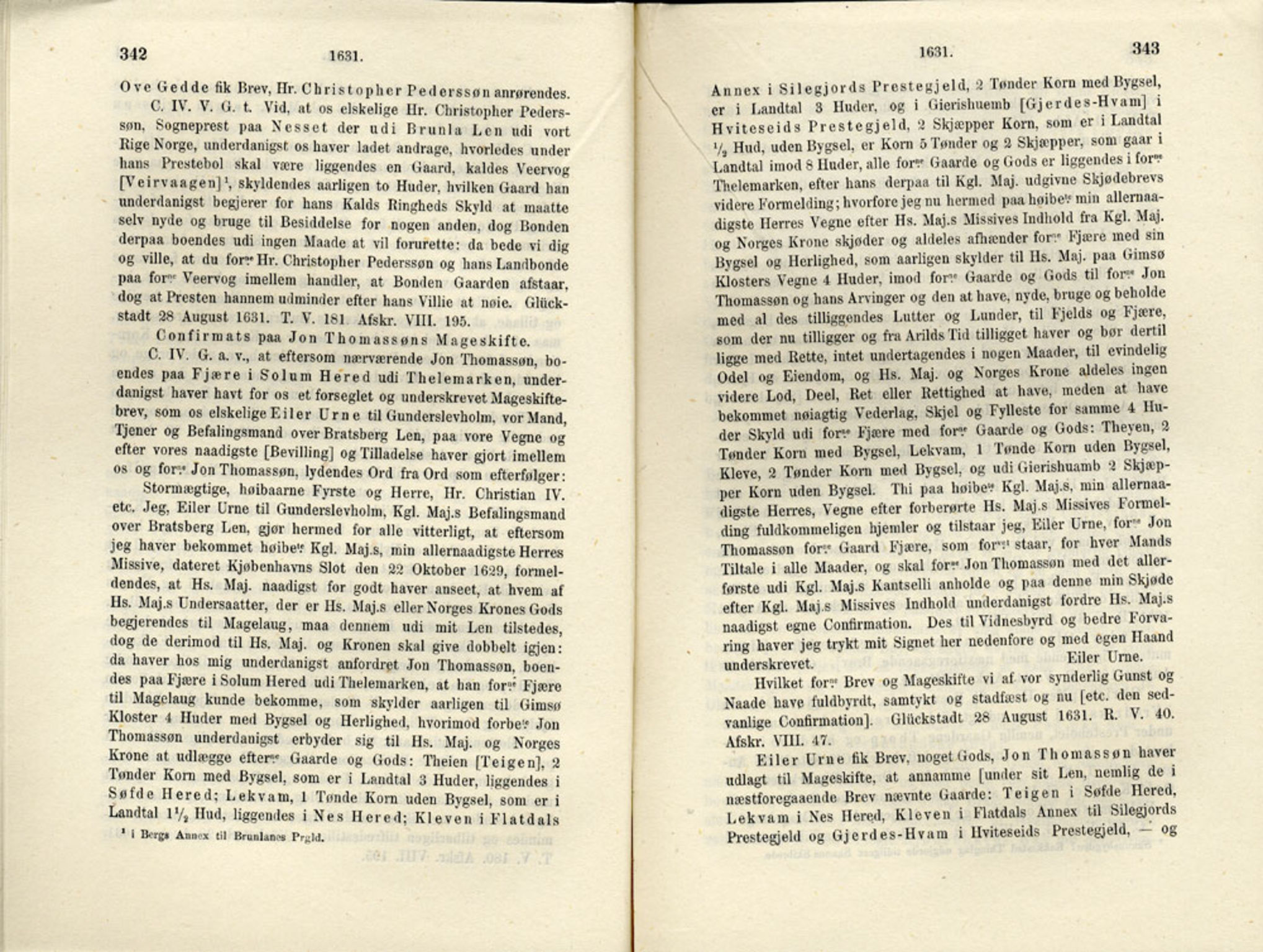 Publikasjoner utgitt av Det Norske Historiske Kildeskriftfond, PUBL/-/-/-: Norske Rigs-Registranter, bind 6, 1628-1634, p. 342-343