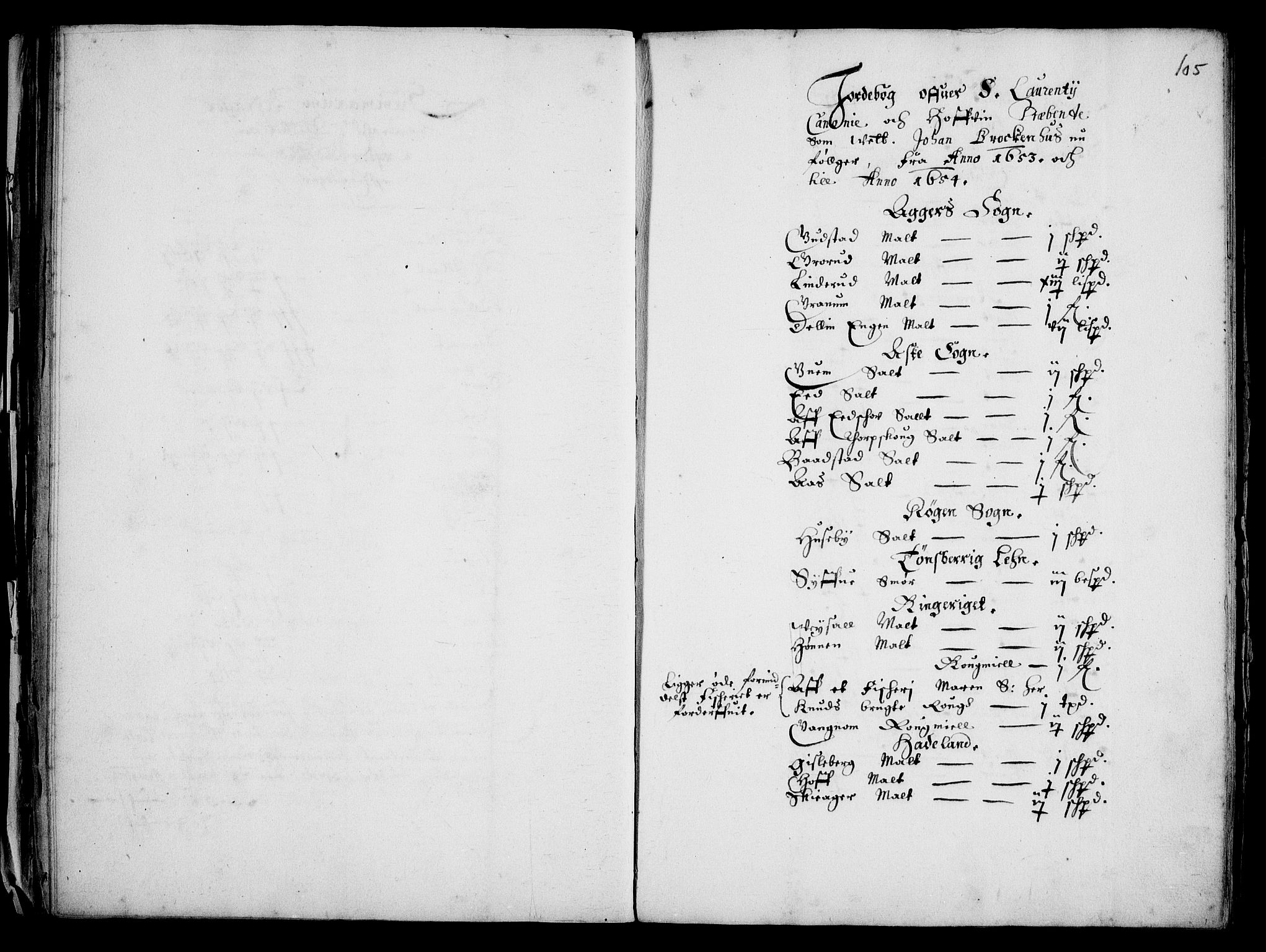 Rentekammeret inntil 1814, Realistisk ordnet avdeling, AV/RA-EA-4070/Fc/Fca/L0001/0002: [Ca I]  Akershus stift / Kristiania kapitels jordebok, 1652-1654, p. 104-105