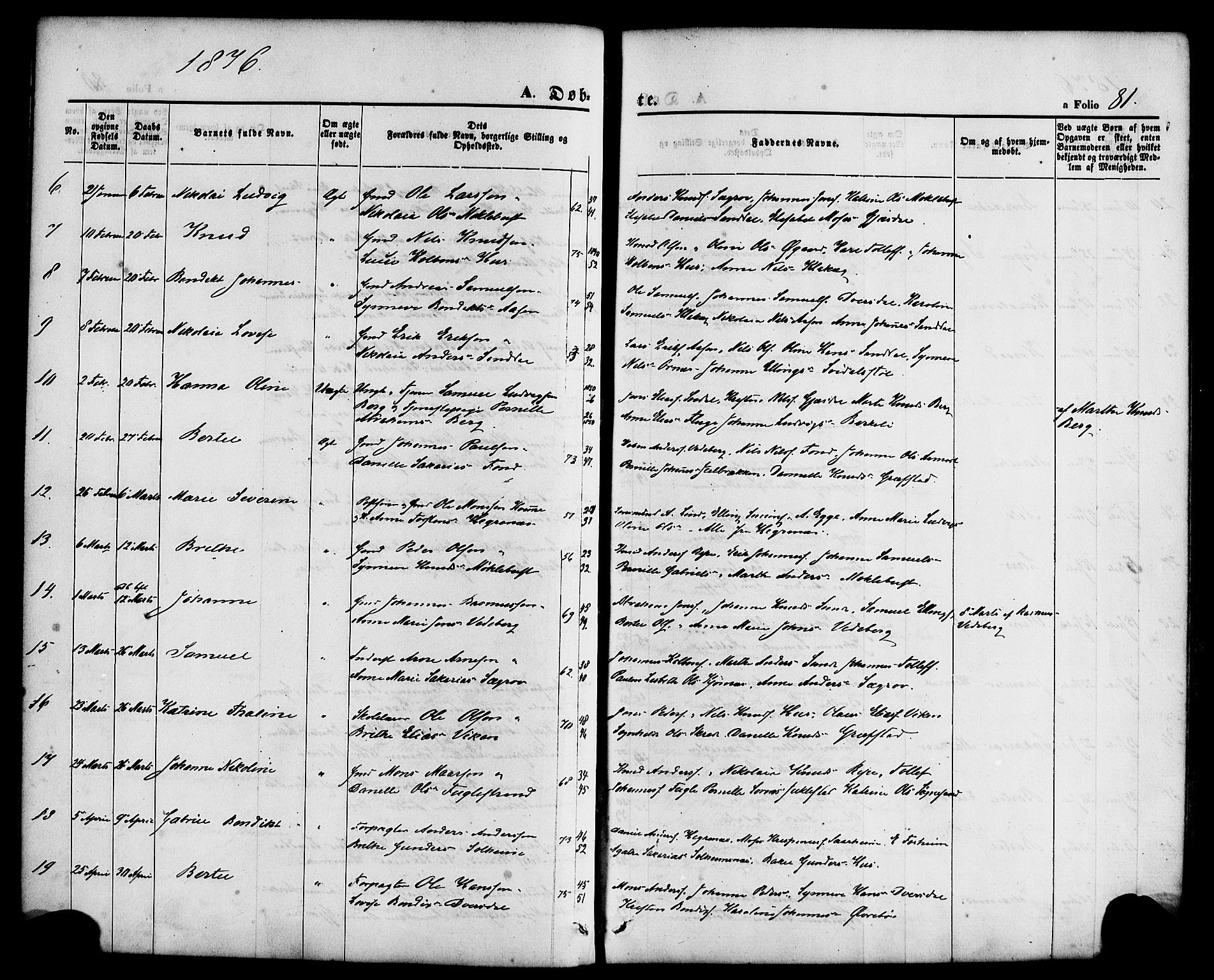Jølster sokneprestembete, SAB/A-80701/H/Haa/Haaa/L0011: Parish register (official) no. A 11, 1866-1881, p. 81