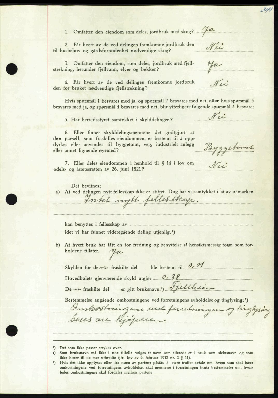 Nordmøre sorenskriveri, AV/SAT-A-4132/1/2/2Ca: Mortgage book no. A112, 1949-1949, Diary no: : 2446/1949