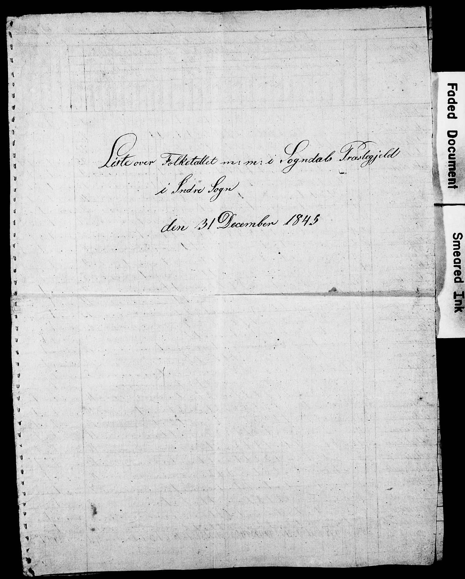 , Census 1845 for Sogndal, 1845, p. 33