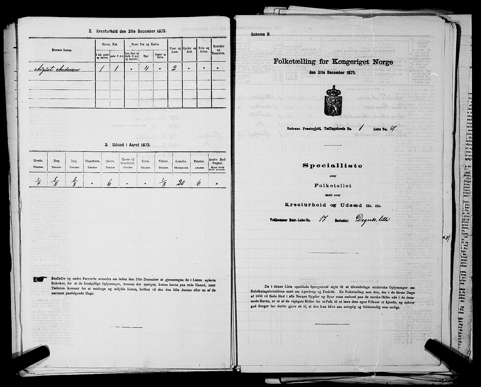 RA, 1875 census for 0120P Rødenes, 1875, p. 162