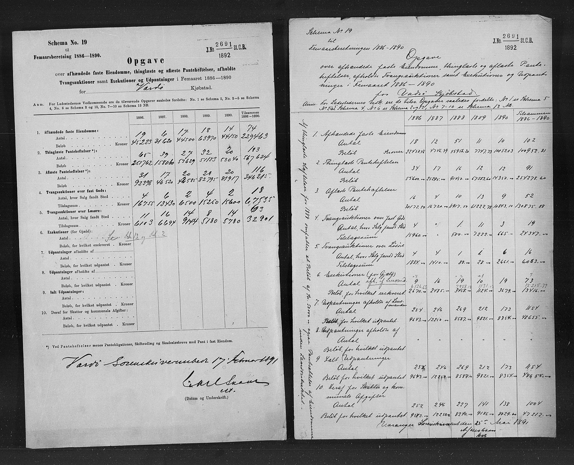 Statistisk sentralbyrå, Næringsøkonomiske emner, Generelt - Amtmennenes femårsberetninger, AV/RA-S-2233/F/Fa/L0078: --, 1886-1890, p. 260