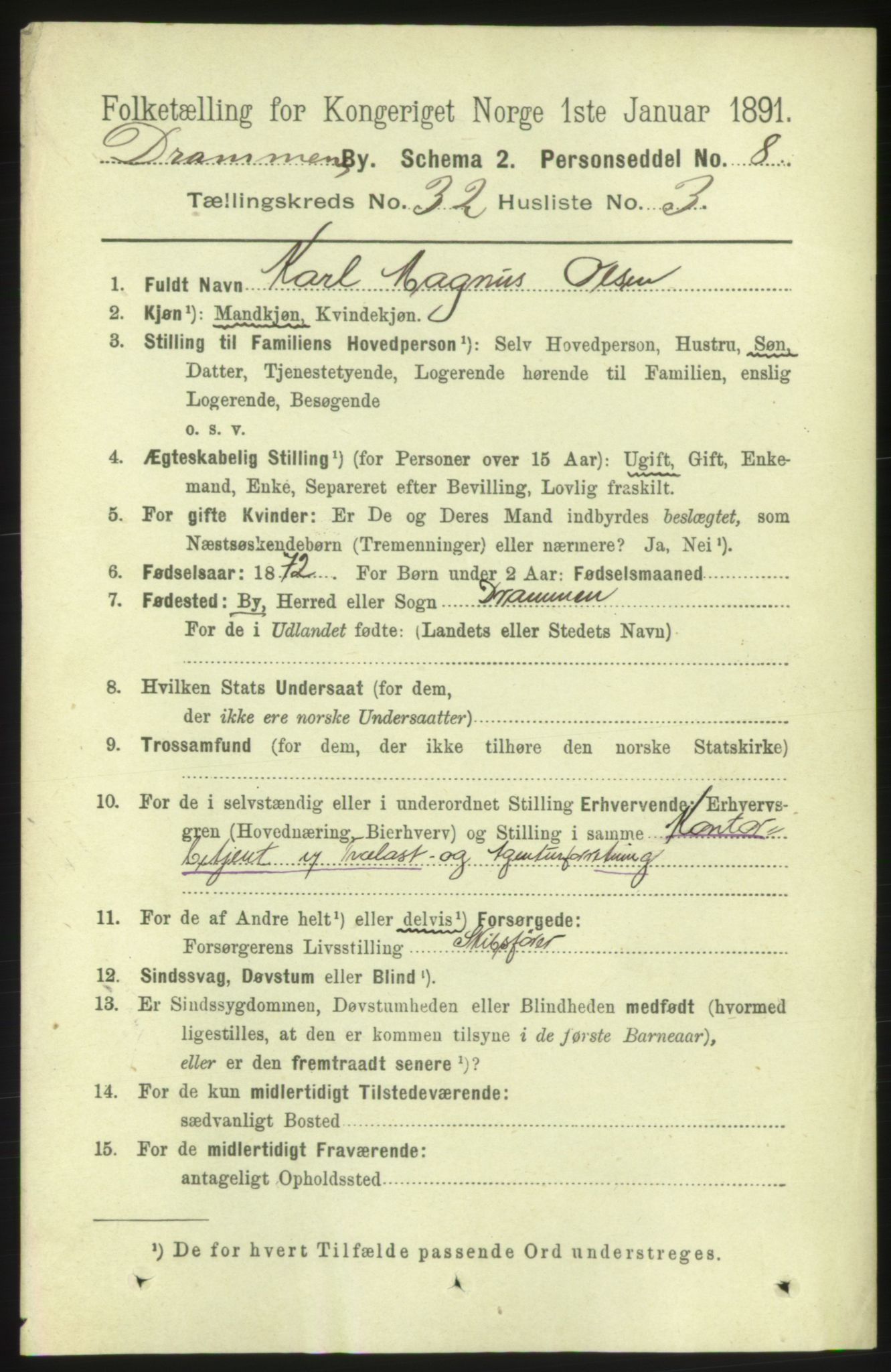 RA, 1891 census for 0602 Drammen, 1891, p. 19294