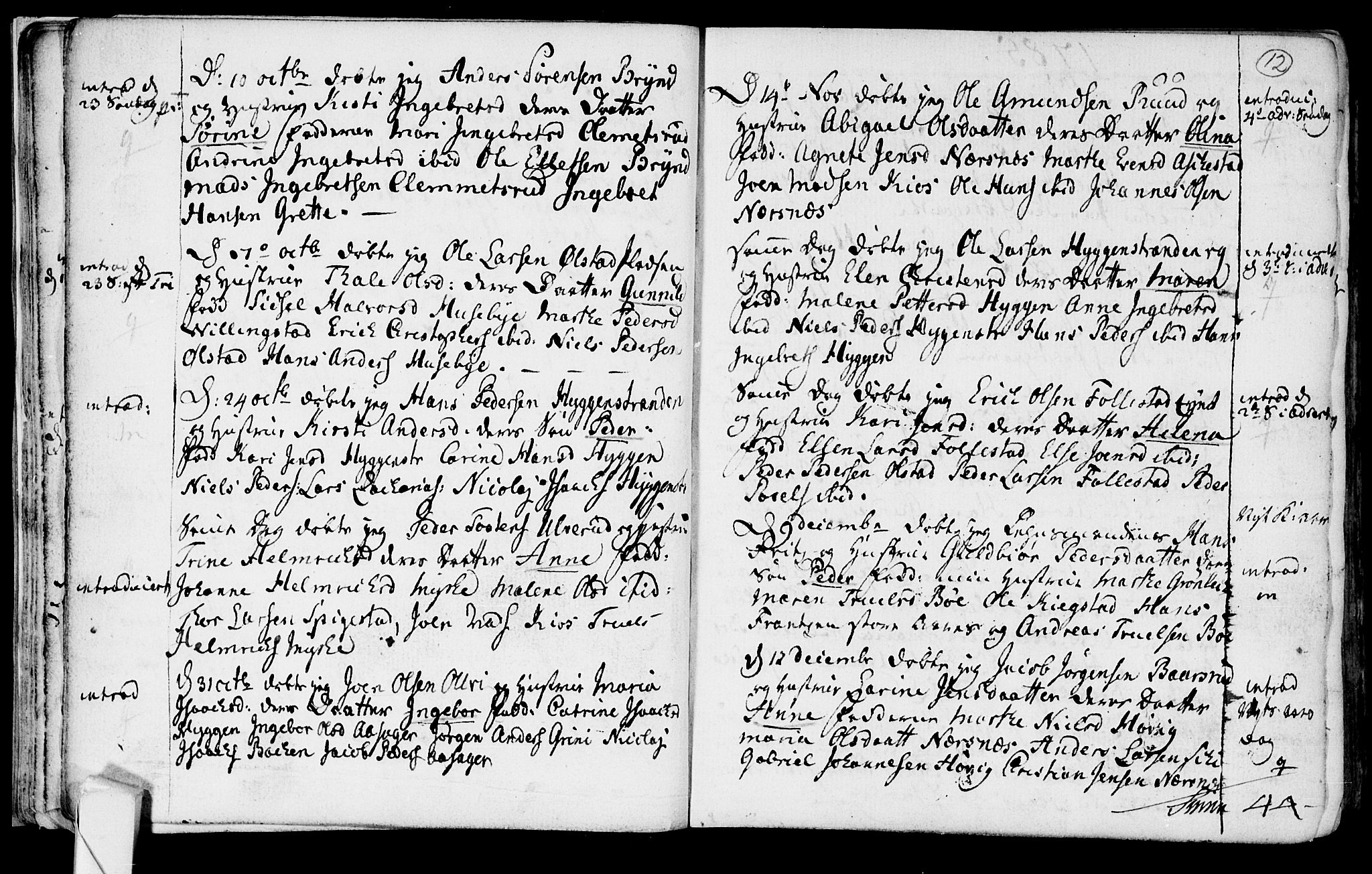 Røyken kirkebøker, AV/SAKO-A-241/F/Fa/L0003: Parish register (official) no. 3, 1782-1813, p. 12
