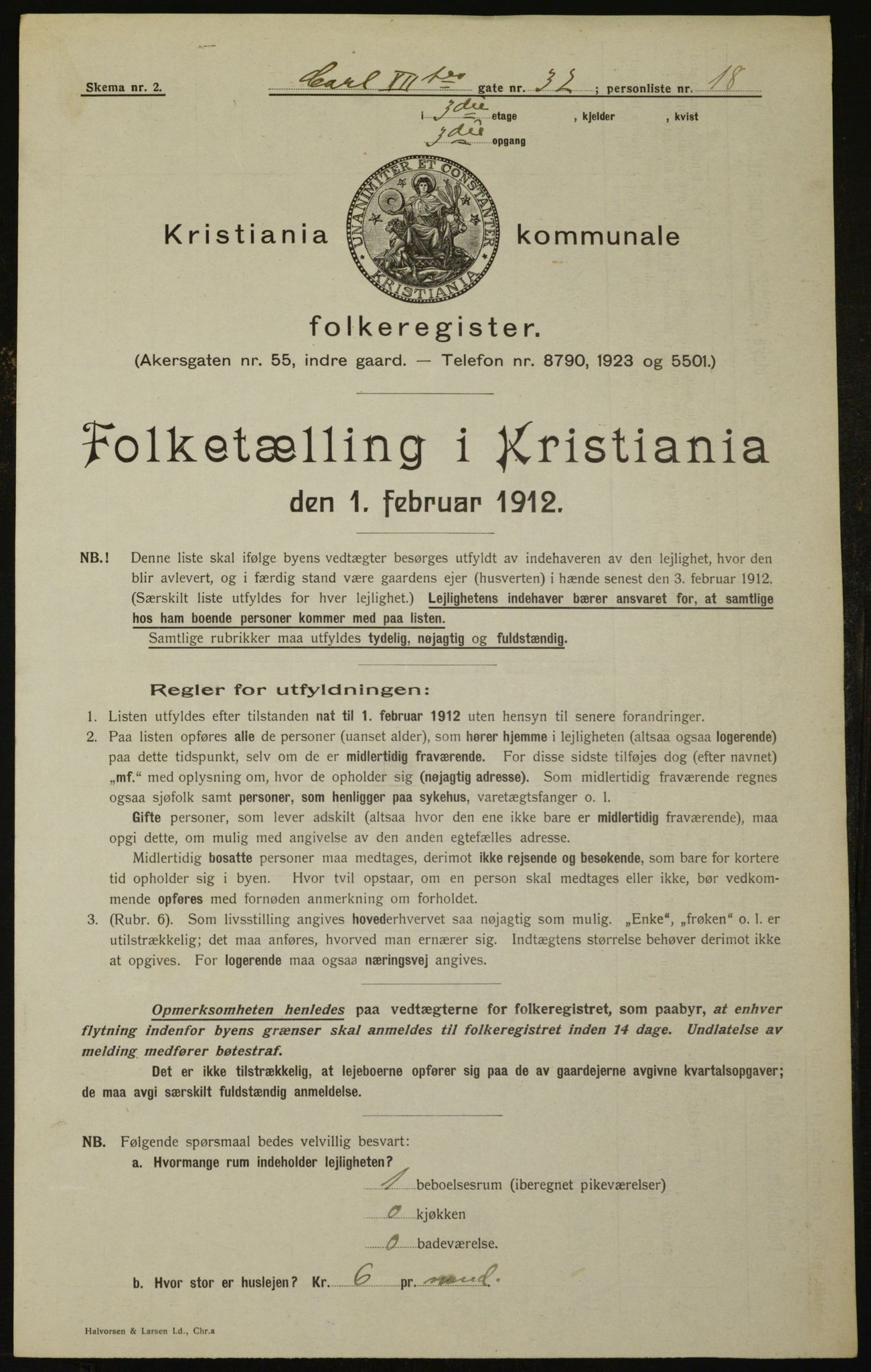 OBA, Municipal Census 1912 for Kristiania, 1912, p. 48975