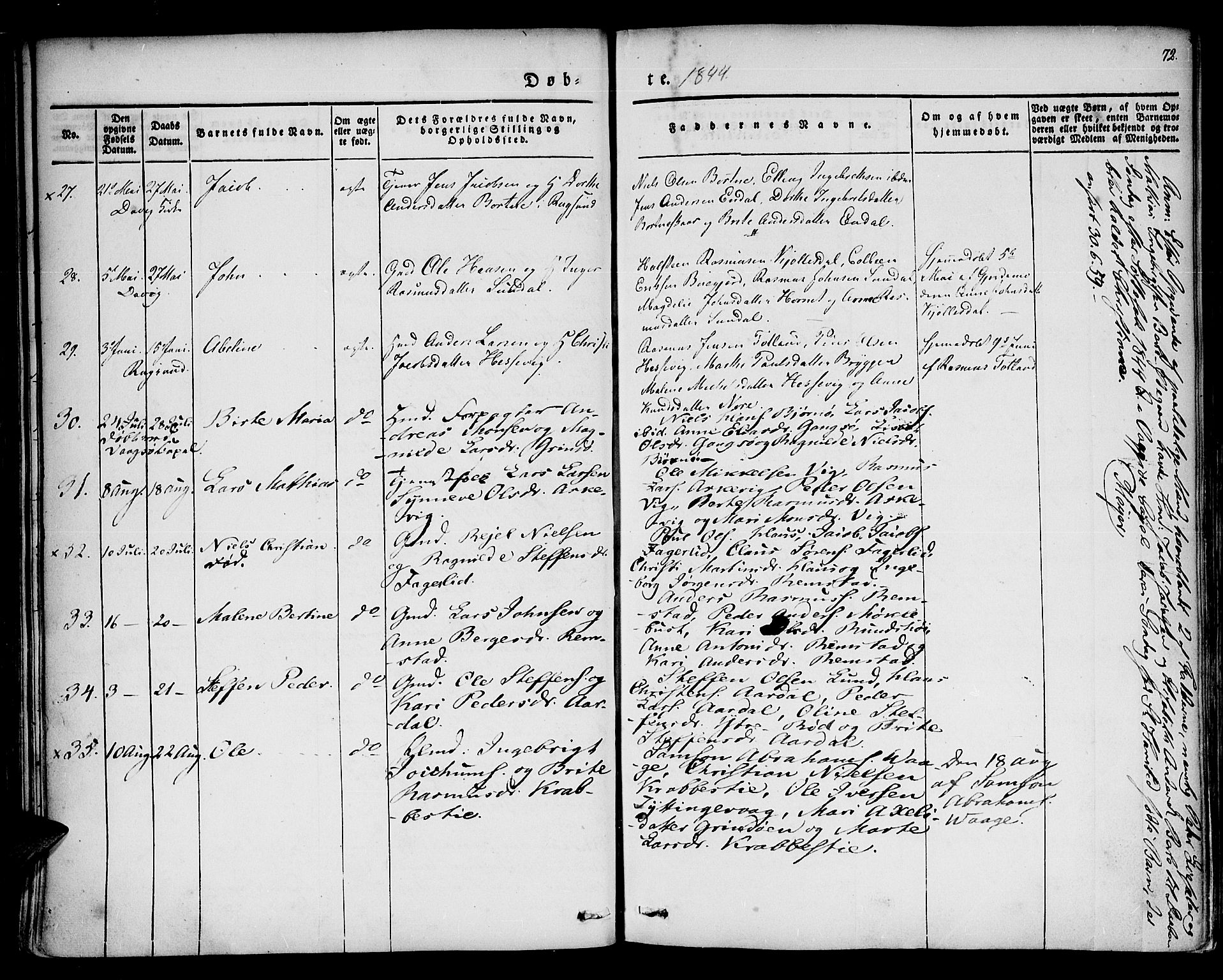 Davik sokneprestembete, AV/SAB-A-79701/H/Haa/Haaa/L0004: Parish register (official) no. A 4, 1830-1849, p. 72