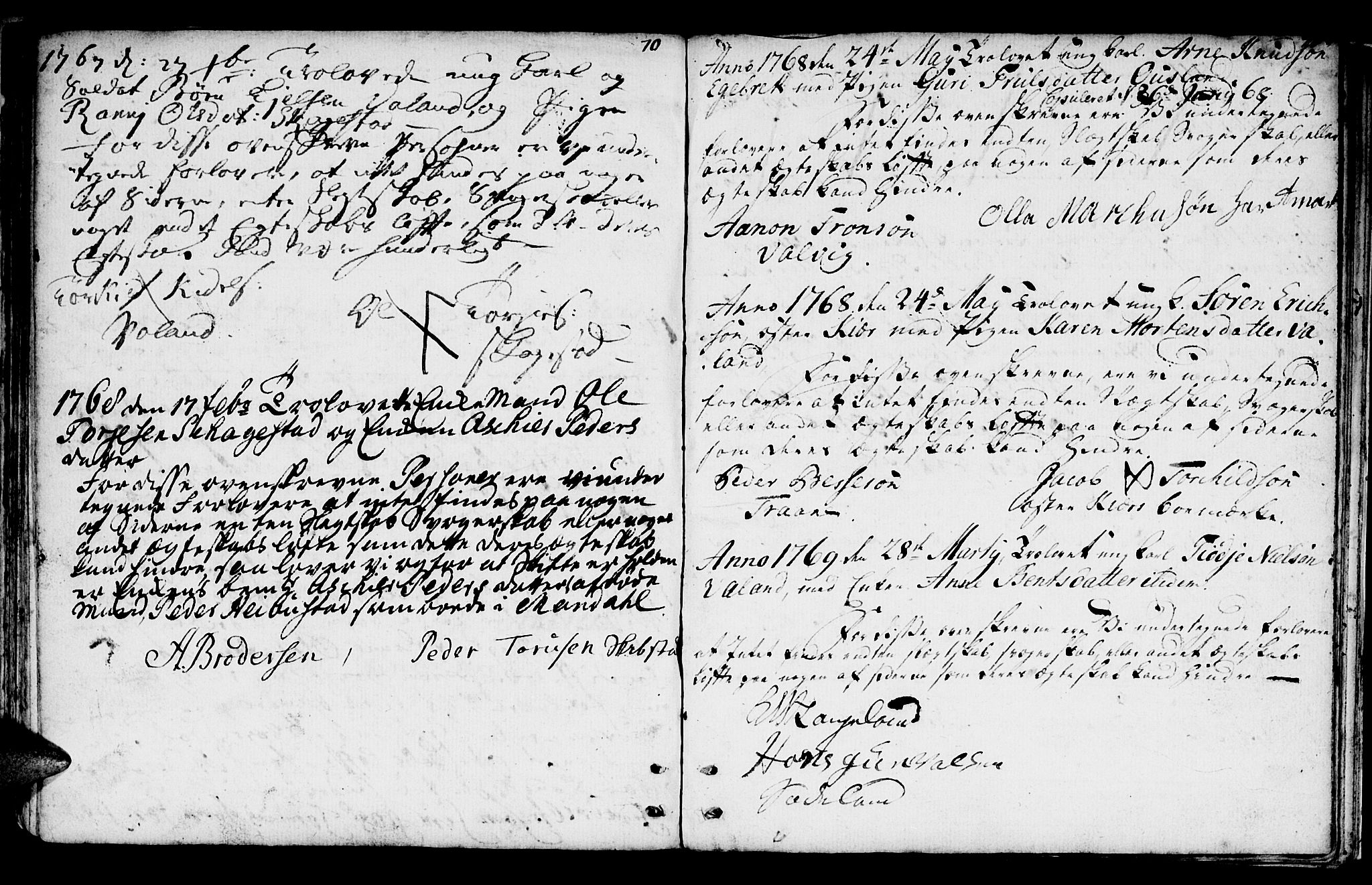 Mandal sokneprestkontor, SAK/1111-0030/F/Fa/Fab/L0002: Parish register (official) no. A 2, 1753-1801, p. 70-71