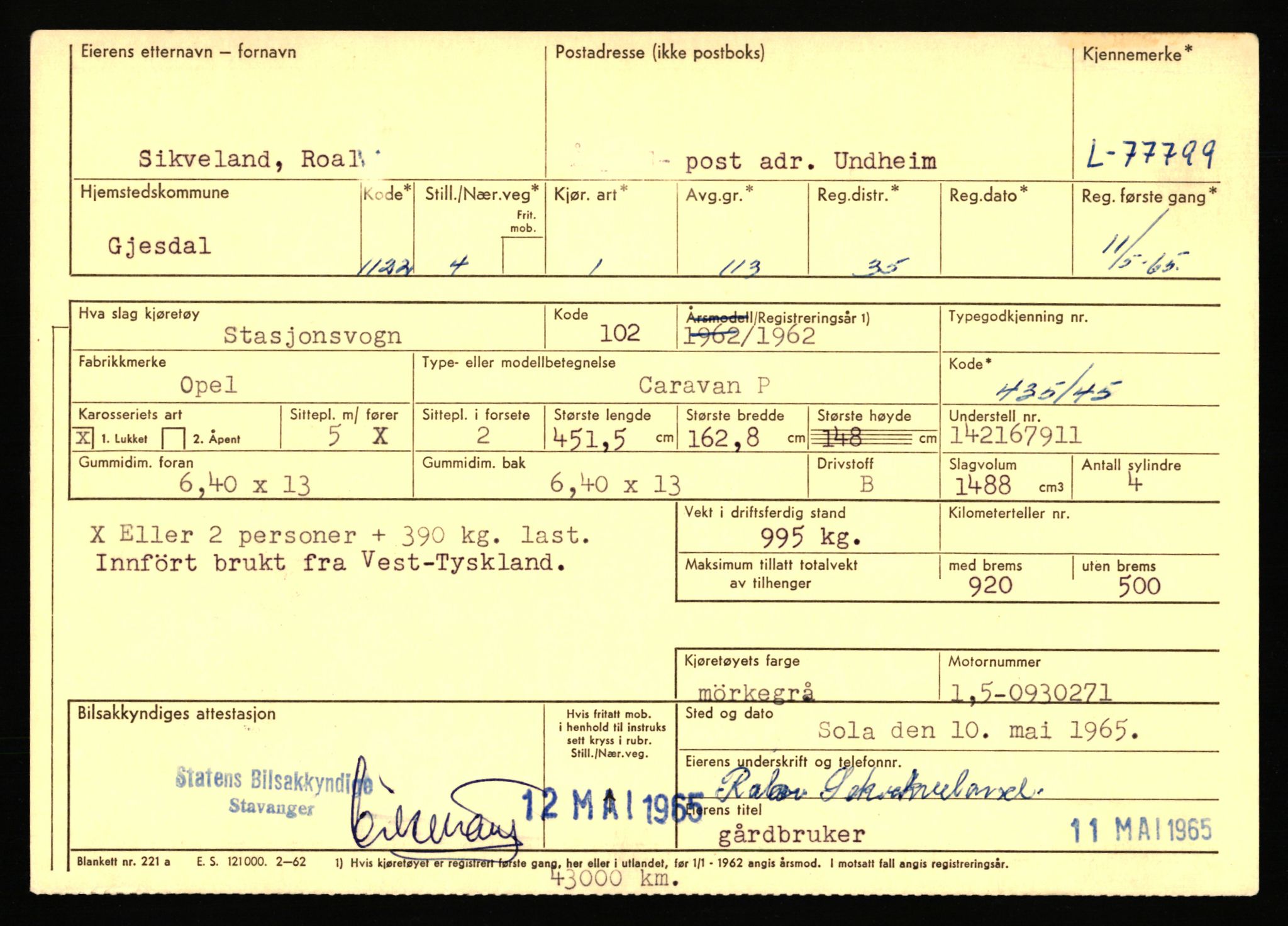 Stavanger trafikkstasjon, AV/SAST-A-101942/0/F/L0069: L-76801 - L-78797, 1930-1971, p. 1099