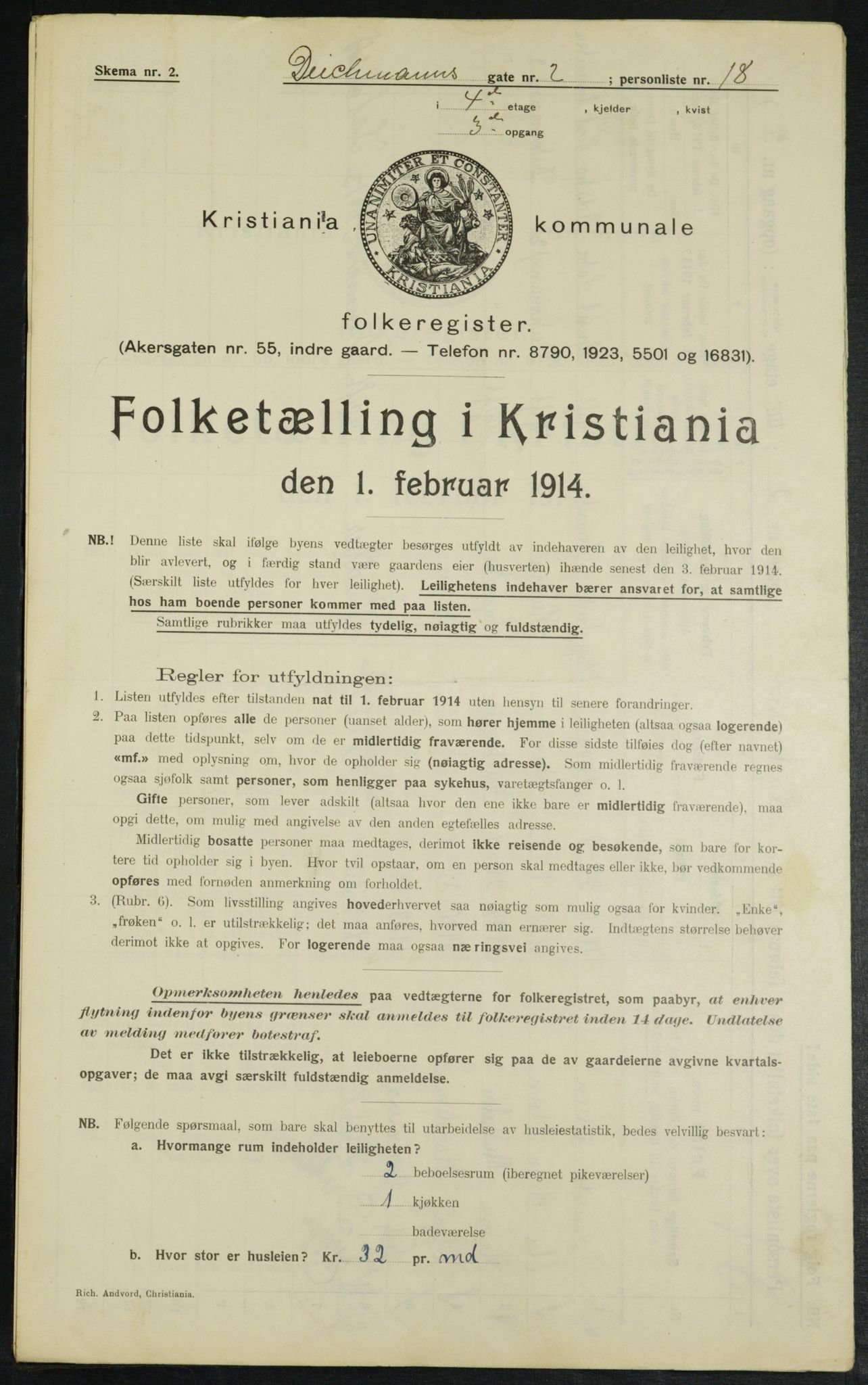 OBA, Municipal Census 1914 for Kristiania, 1914, p. 15541