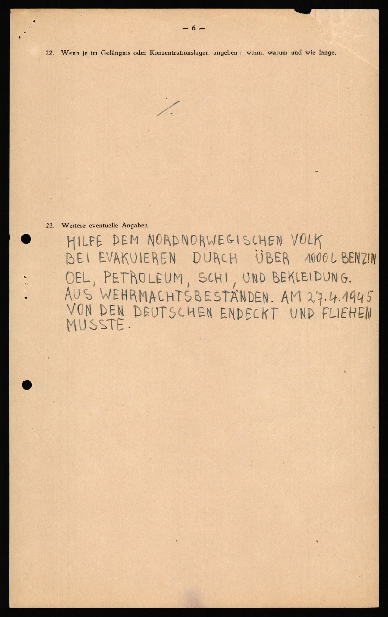 Forsvaret, Forsvarets overkommando II, AV/RA-RAFA-3915/D/Db/L0040: CI Questionaires. Tyske okkupasjonsstyrker i Norge. Østerrikere., 1945-1946, p. 224