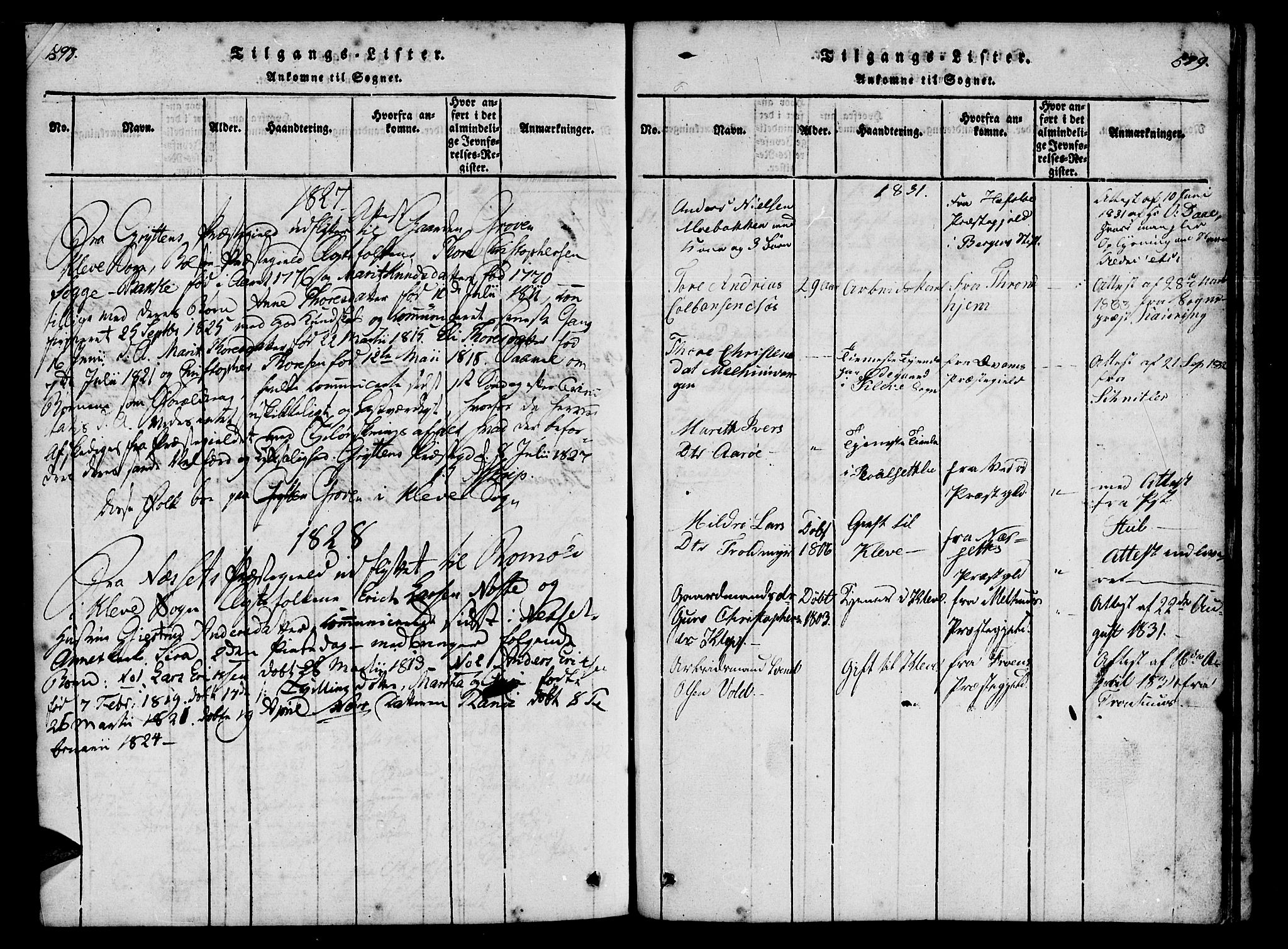Ministerialprotokoller, klokkerbøker og fødselsregistre - Møre og Romsdal, SAT/A-1454/557/L0679: Parish register (official) no. 557A01, 1818-1843, p. 598-599