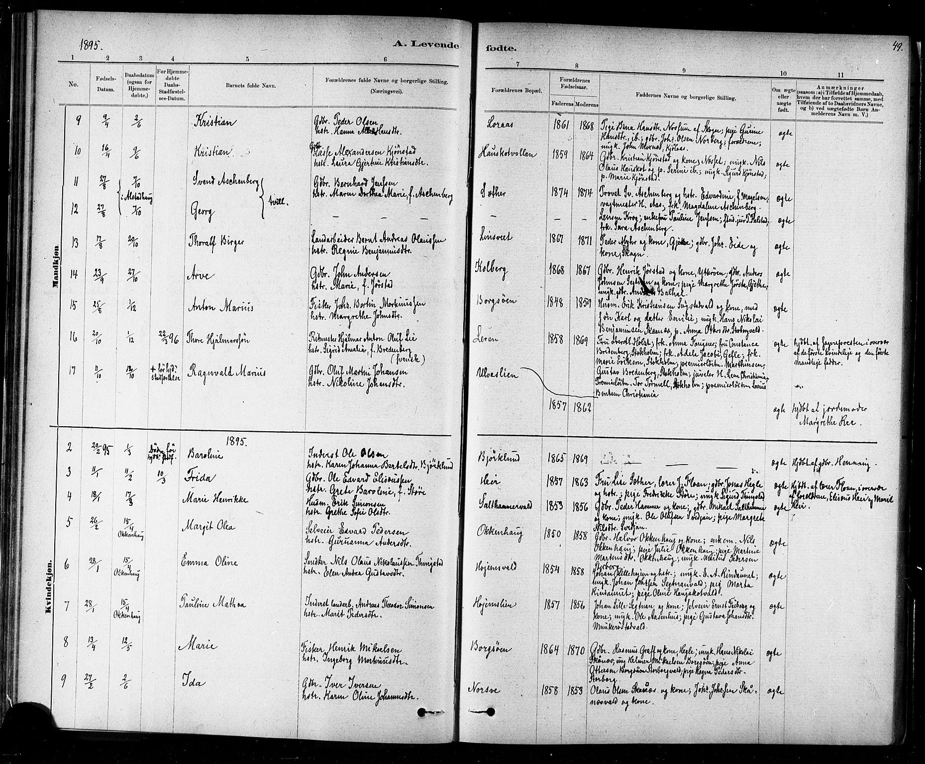 Ministerialprotokoller, klokkerbøker og fødselsregistre - Nord-Trøndelag, AV/SAT-A-1458/721/L0208: Parish register (copy) no. 721C01, 1880-1917, p. 49