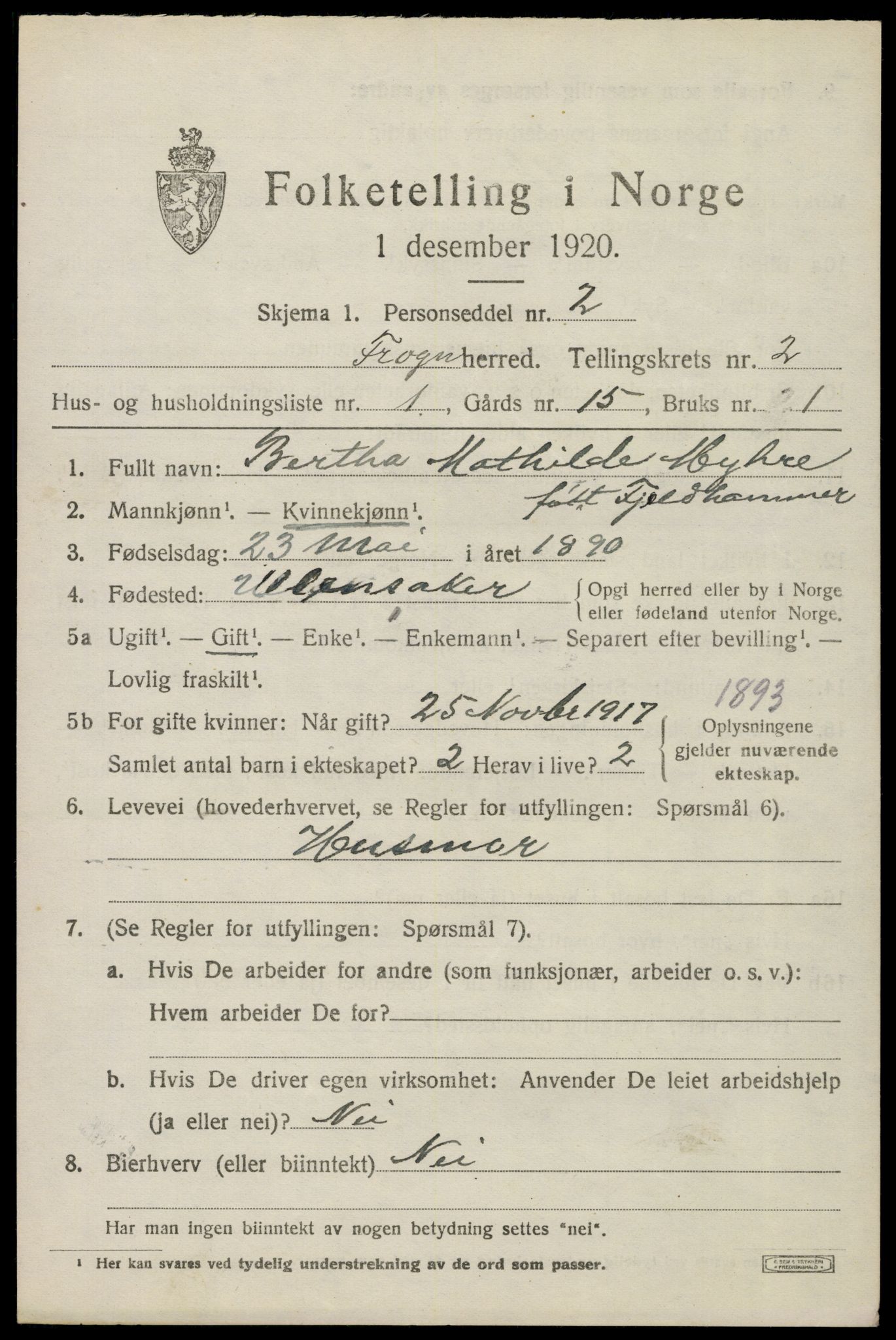 SAO, 1920 census for Frogn, 1920, p. 2859