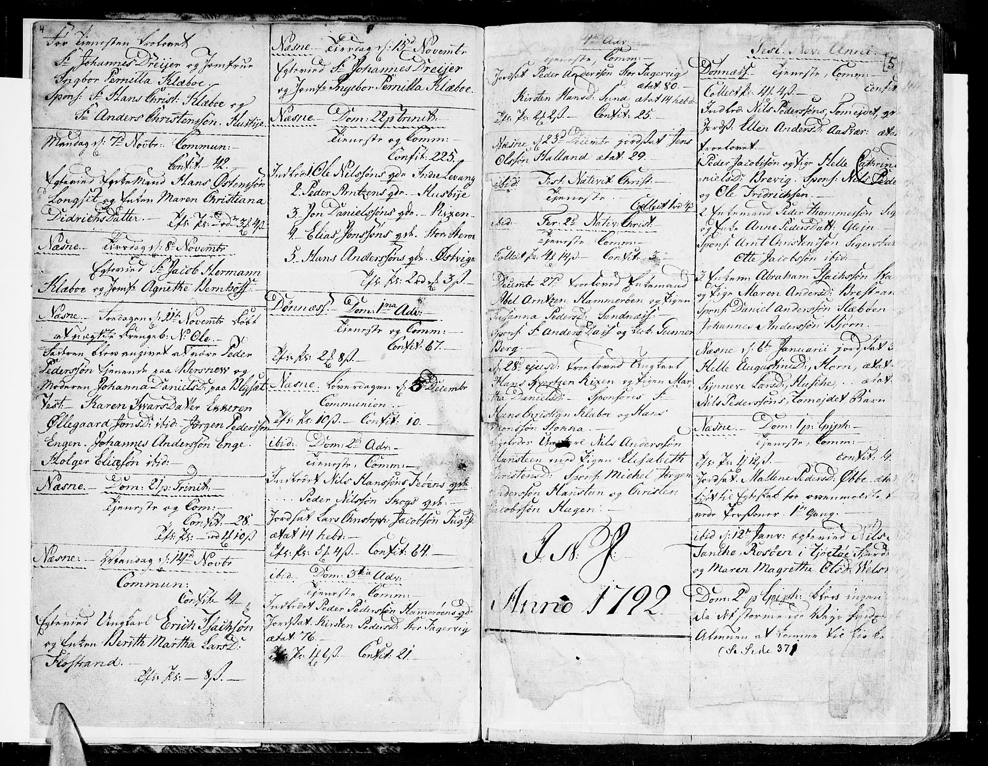 Ministerialprotokoller, klokkerbøker og fødselsregistre - Nordland, SAT/A-1459/838/L0545: Parish register (official) no. 838A04, 1791-1820, p. 4-5