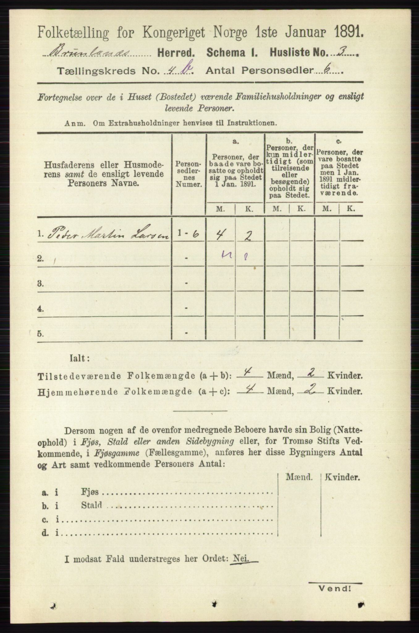 RA, 1891 census for 0726 Brunlanes, 1891, p. 2002