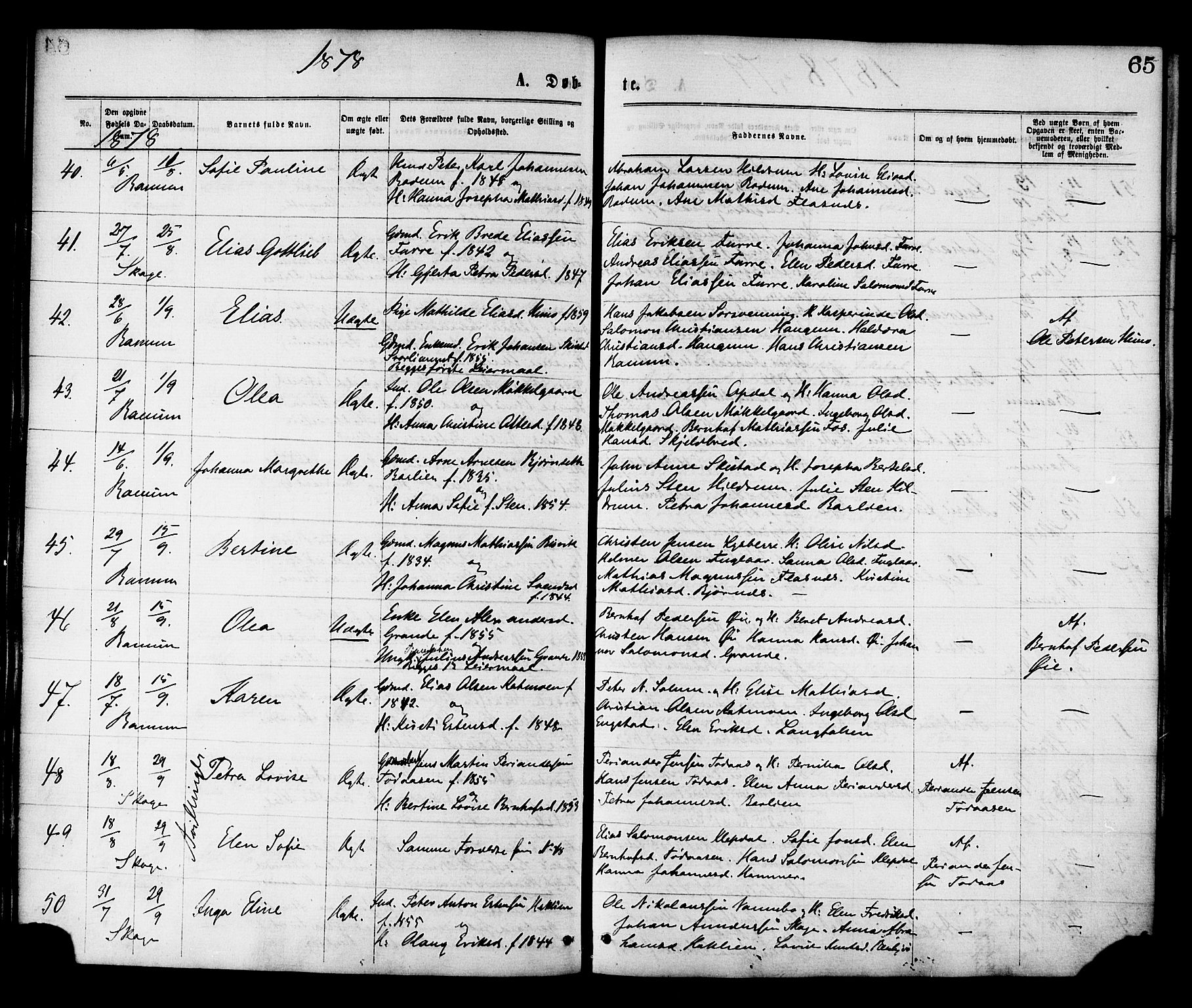 Ministerialprotokoller, klokkerbøker og fødselsregistre - Nord-Trøndelag, SAT/A-1458/764/L0554: Parish register (official) no. 764A09, 1867-1880, p. 65