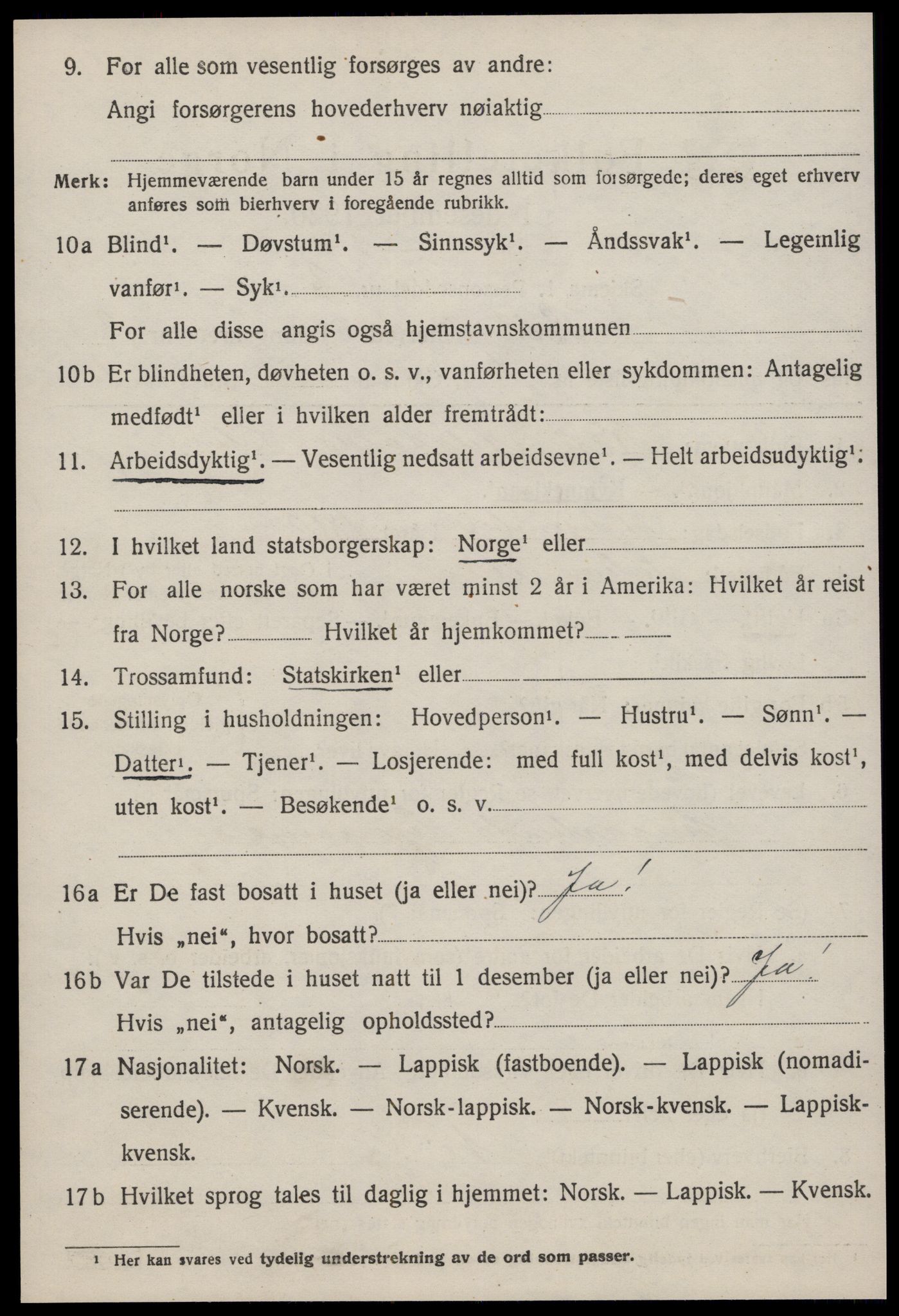 SAT, 1920 census for Selbu, 1920, p. 1923