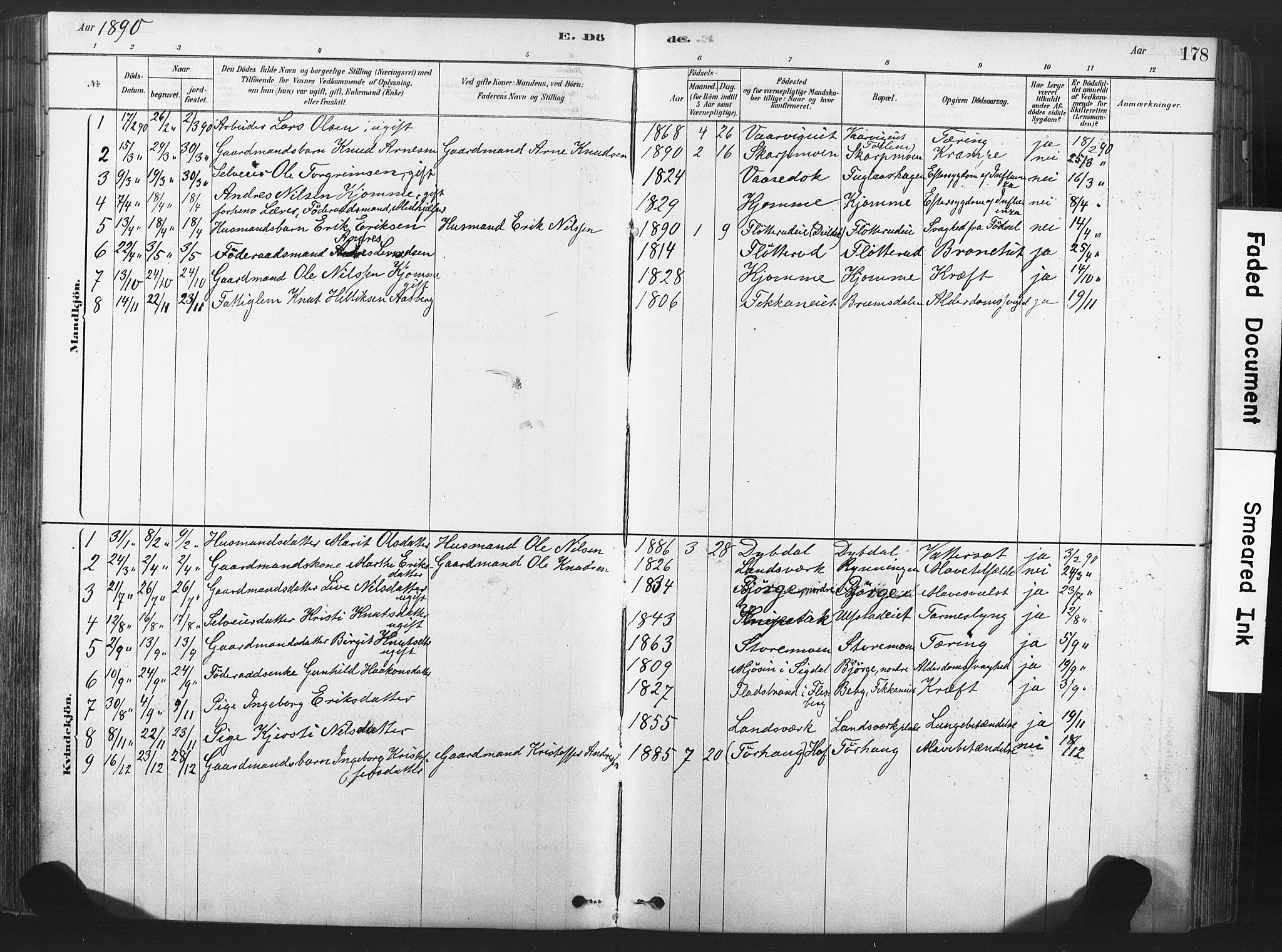 Rollag kirkebøker, SAKO/A-240/F/Fa/L0011: Parish register (official) no. I 11, 1878-1902, p. 178
