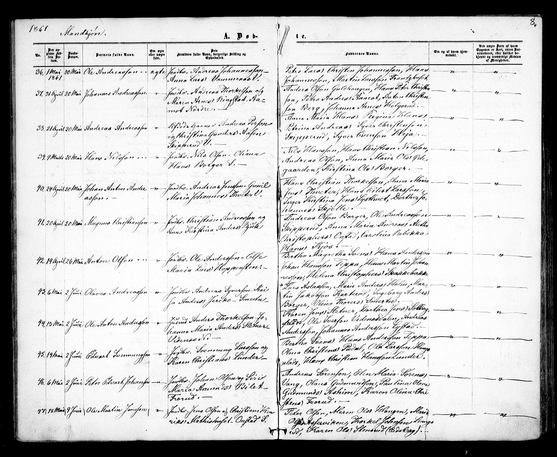 Skiptvet prestekontor Kirkebøker, SAO/A-20009/F/Fa/L0007: Parish register (official) no. 7, 1861-1866, p. 8