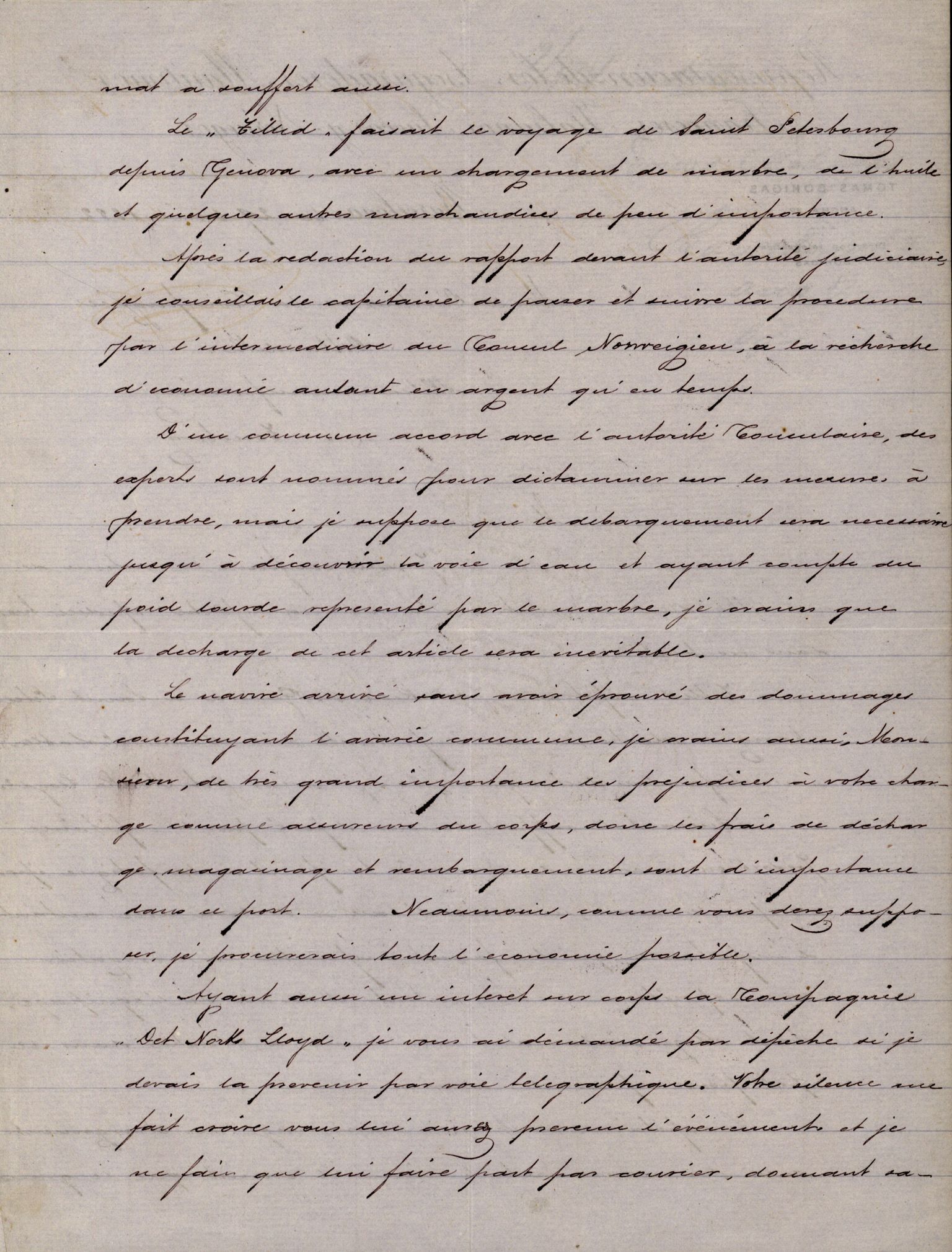 Pa 63 - Østlandske skibsassuranceforening, VEMU/A-1079/G/Ga/L0015/0012: Havaridokumenter / Vaar, Stapnæs, Tillid, Uller, Ternen, 1882, p. 60