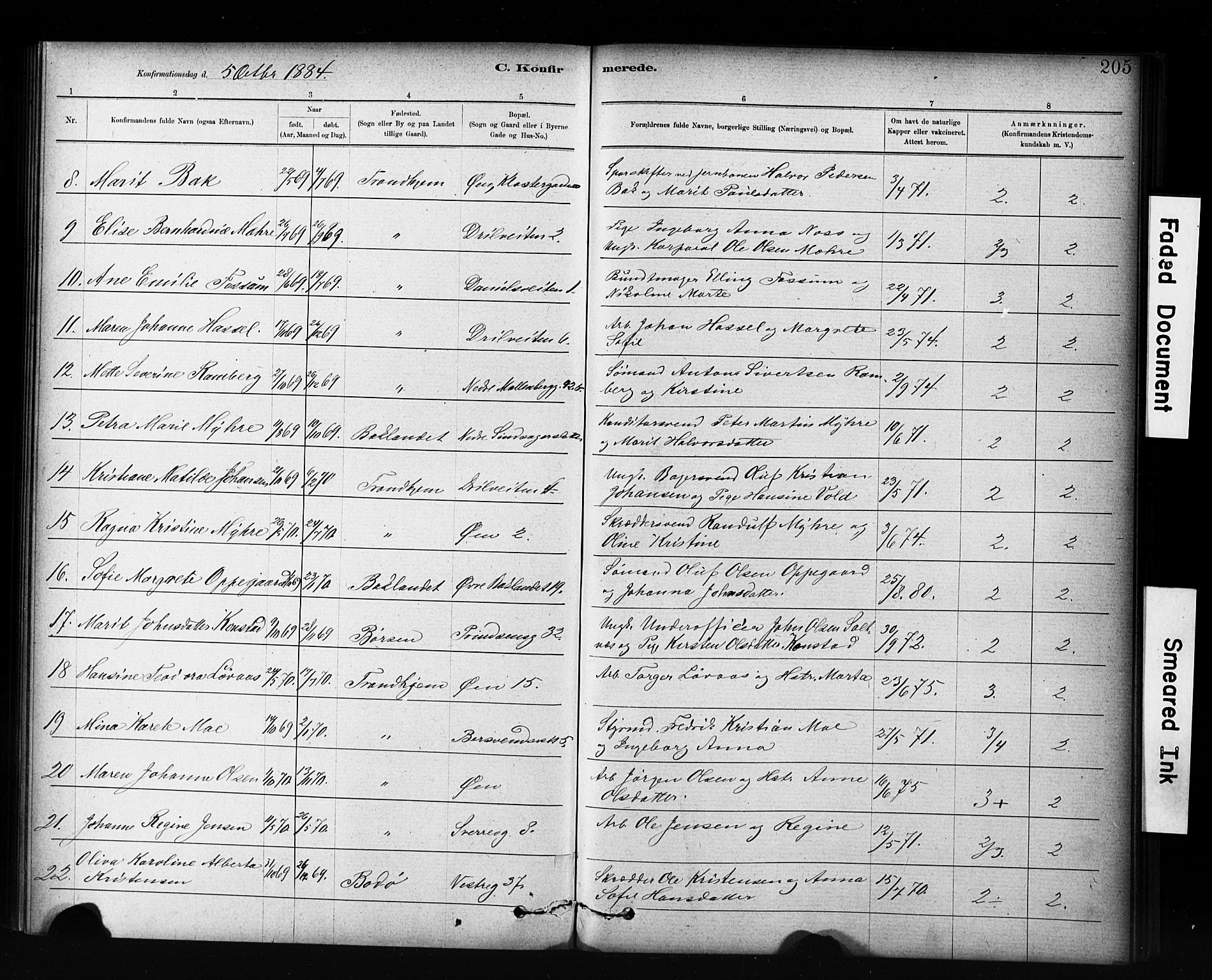 Ministerialprotokoller, klokkerbøker og fødselsregistre - Sør-Trøndelag, SAT/A-1456/601/L0071: Curate's parish register no. 601B04, 1882-1931, p. 205