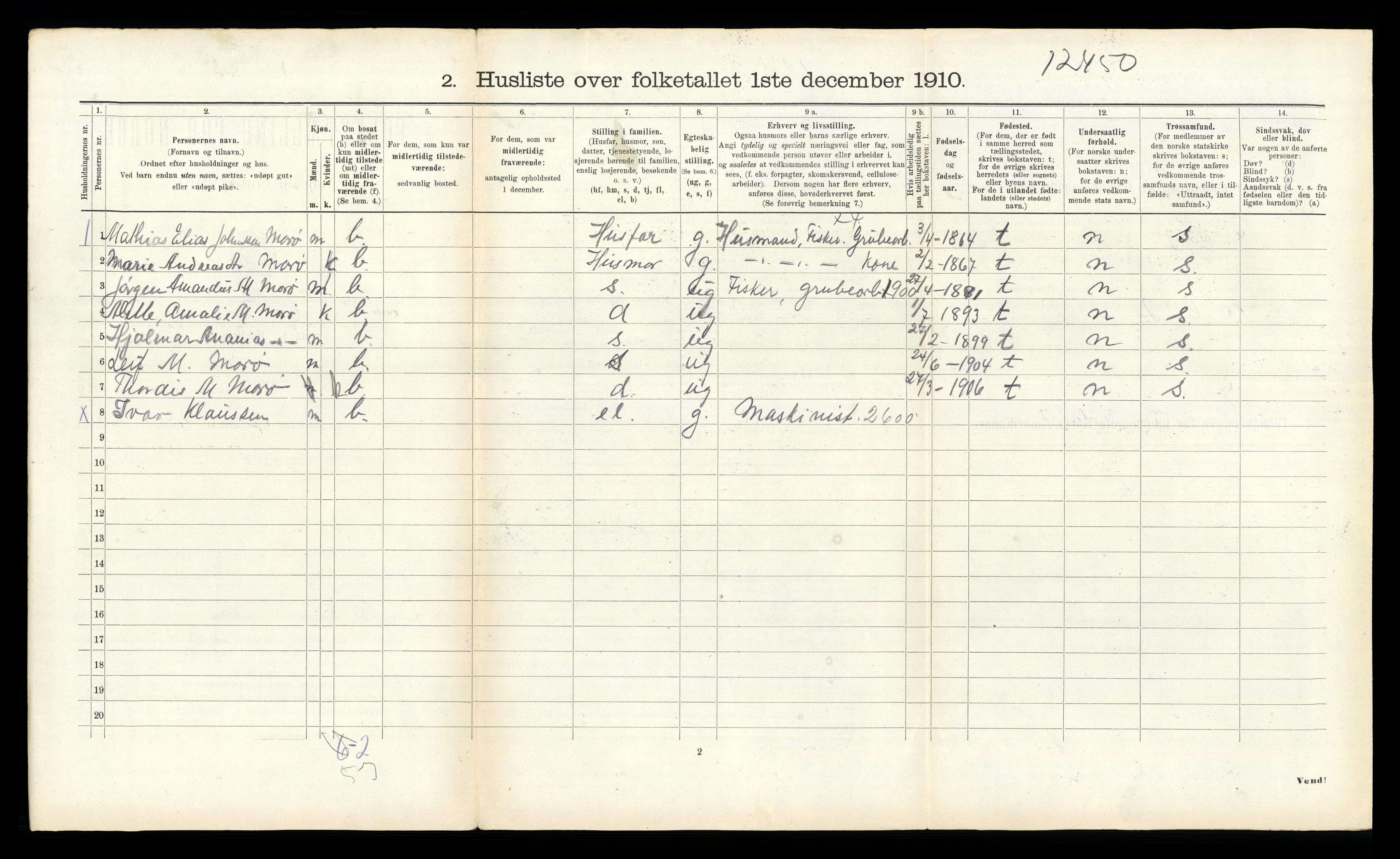 RA, 1910 census for Kinn, 1910, p. 1391