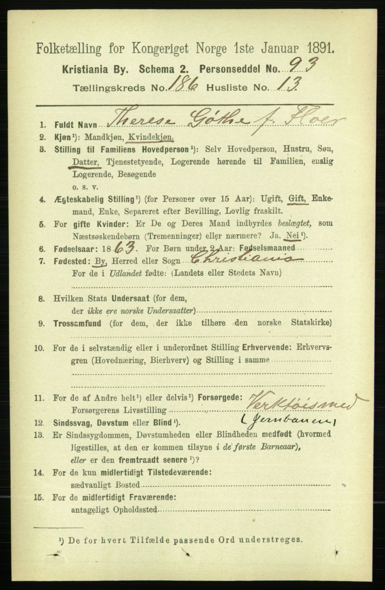 RA, 1891 census for 0301 Kristiania, 1891, p. 111874