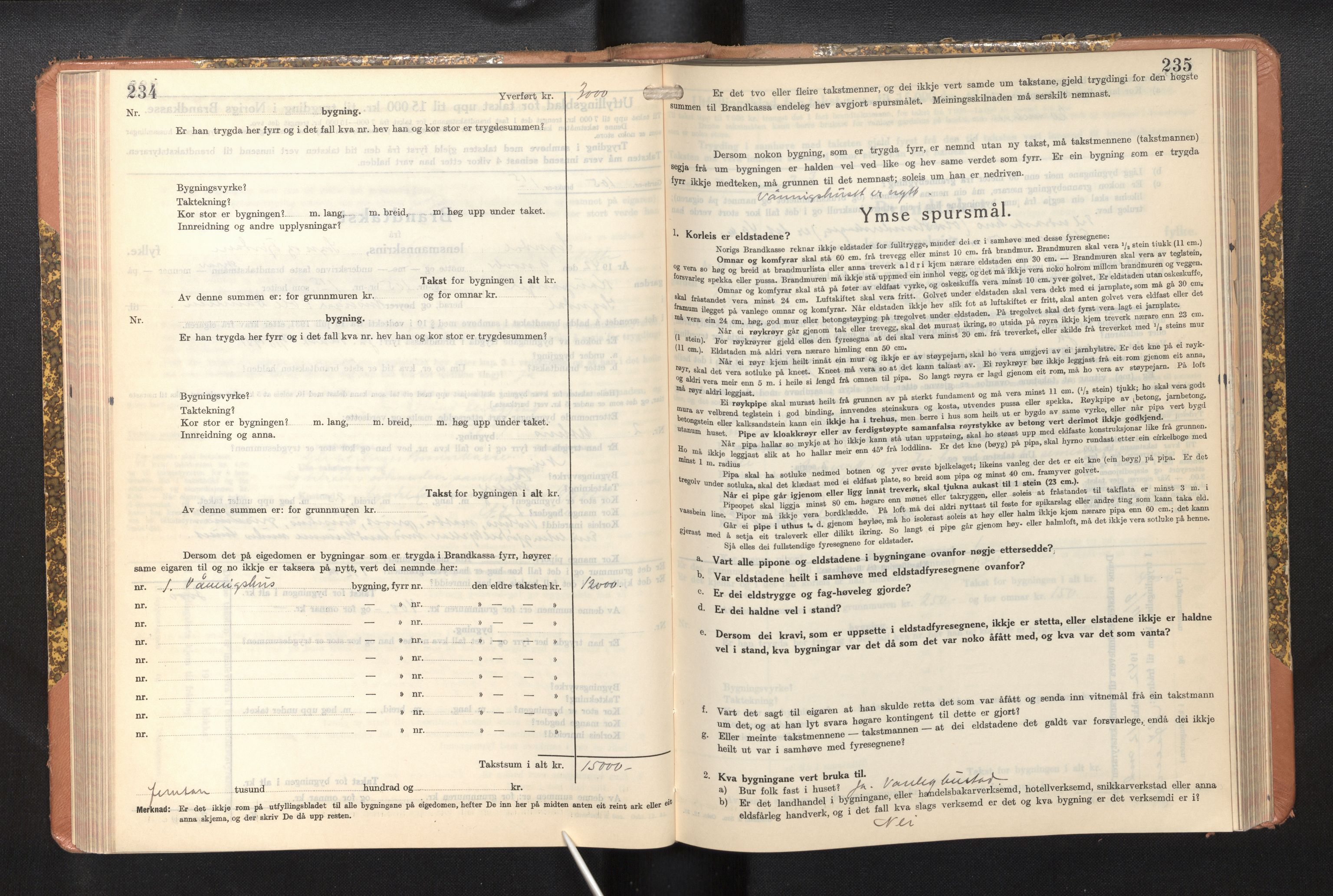 Lensmannen i Sogndal, AV/SAB-A-29901/0012/L0014: Branntakstprotokoll, skjematakst, 1938-1950, p. 234-235