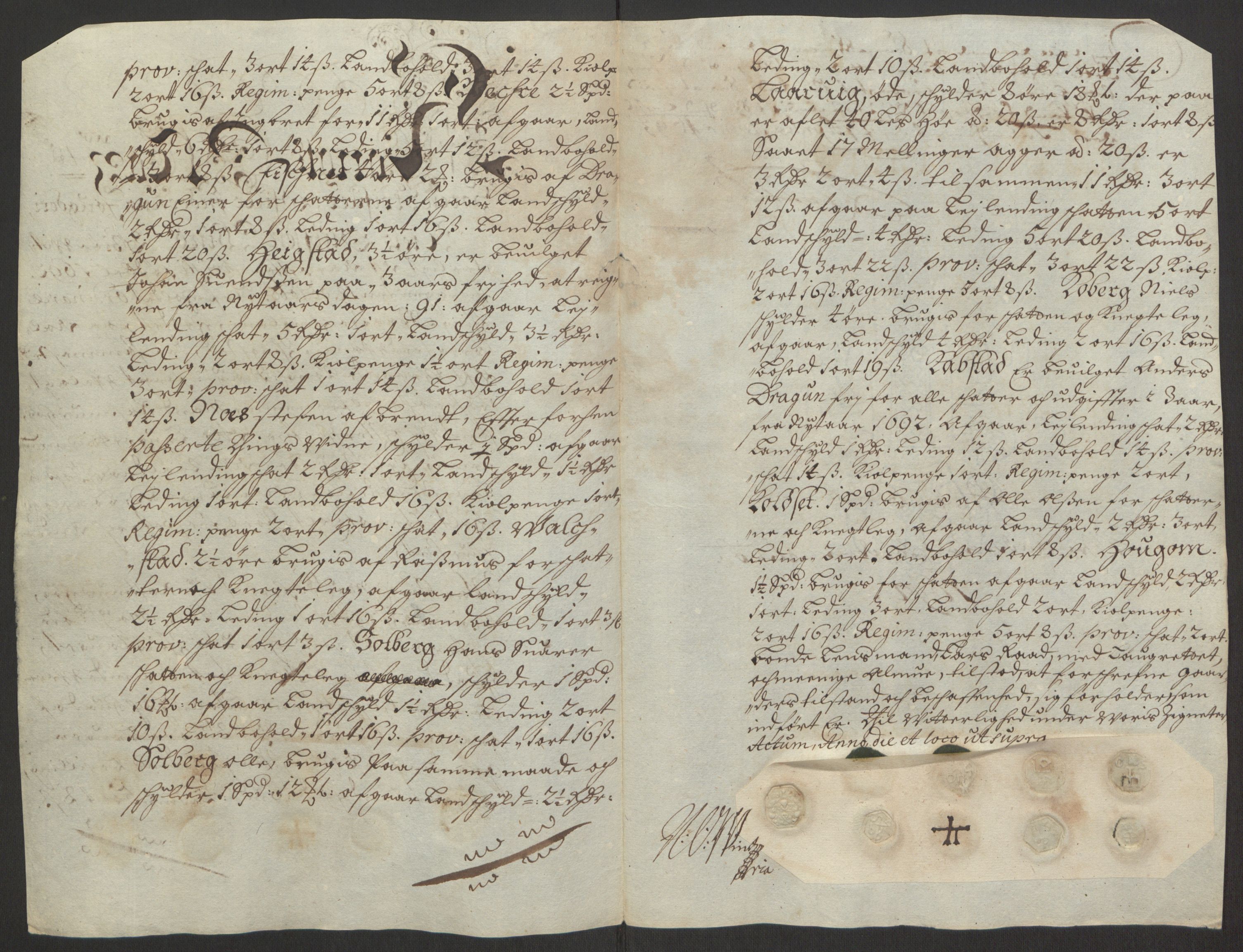 Rentekammeret inntil 1814, Reviderte regnskaper, Fogderegnskap, AV/RA-EA-4092/R63/L4308: Fogderegnskap Inderøy, 1692-1694, p. 241