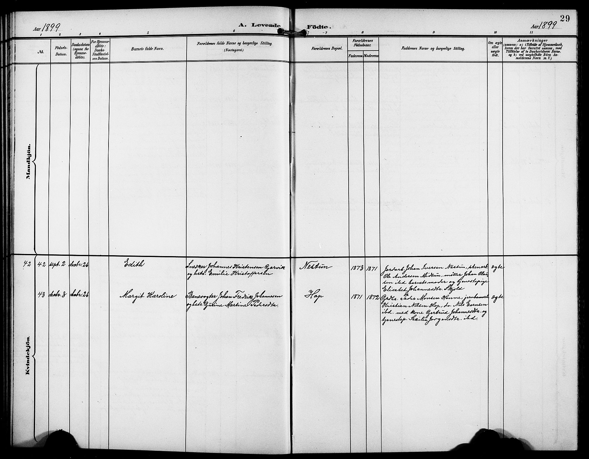 Birkeland Sokneprestembete, AV/SAB-A-74601/H/Hab: Parish register (copy) no. A 5, 1897-1905, p. 29