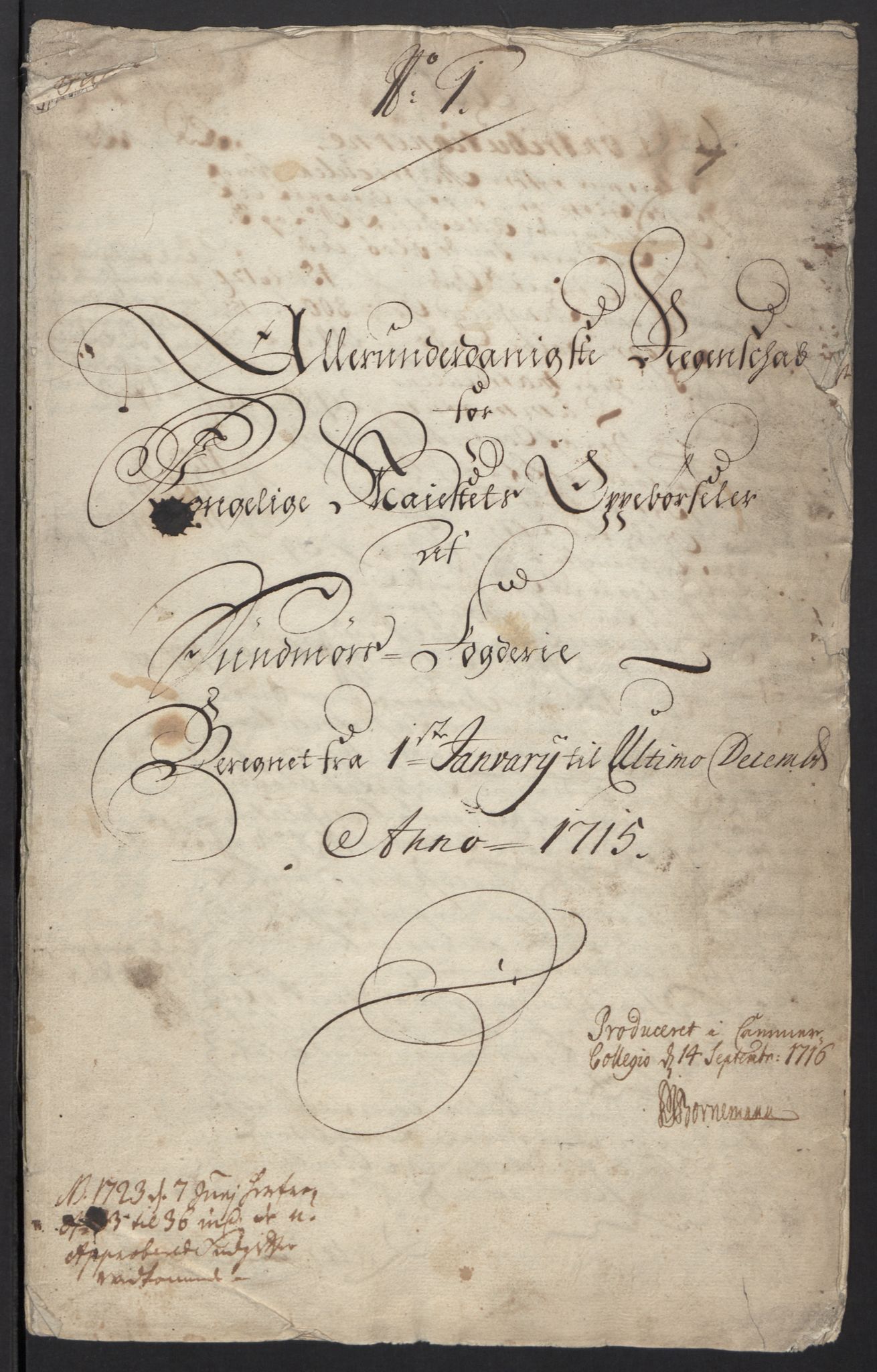 Rentekammeret inntil 1814, Reviderte regnskaper, Fogderegnskap, RA/EA-4092/R54/L3567: Fogderegnskap Sunnmøre, 1715, p. 3