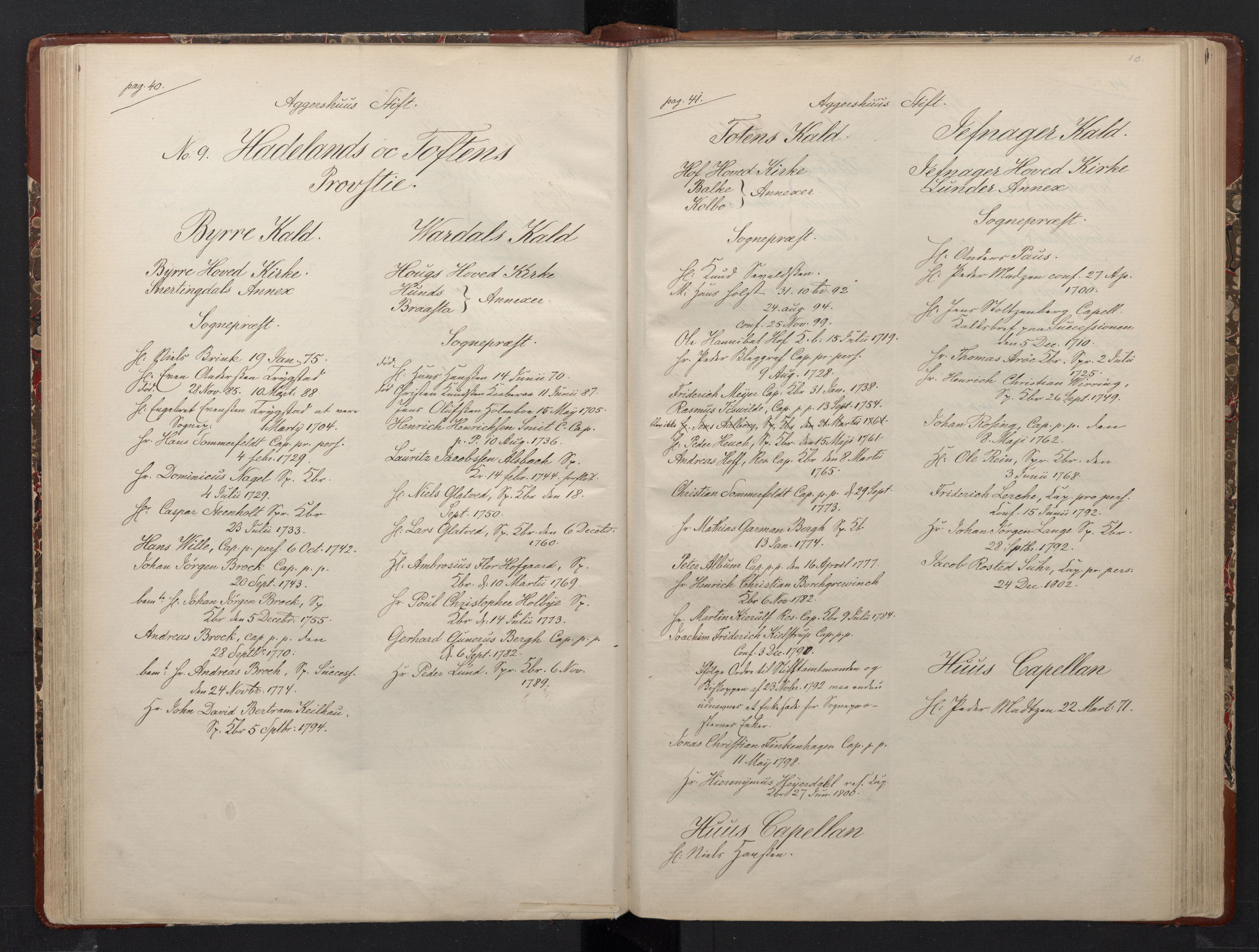 Avskriftsamlingen, AV/RA-EA-4022/F/Fa/L0102: Fortegnelse over prestekallene og over bestallinger for prester i Norge fra slutten av 17. århundre inntil året 1800, 1670-1804, p. 59
