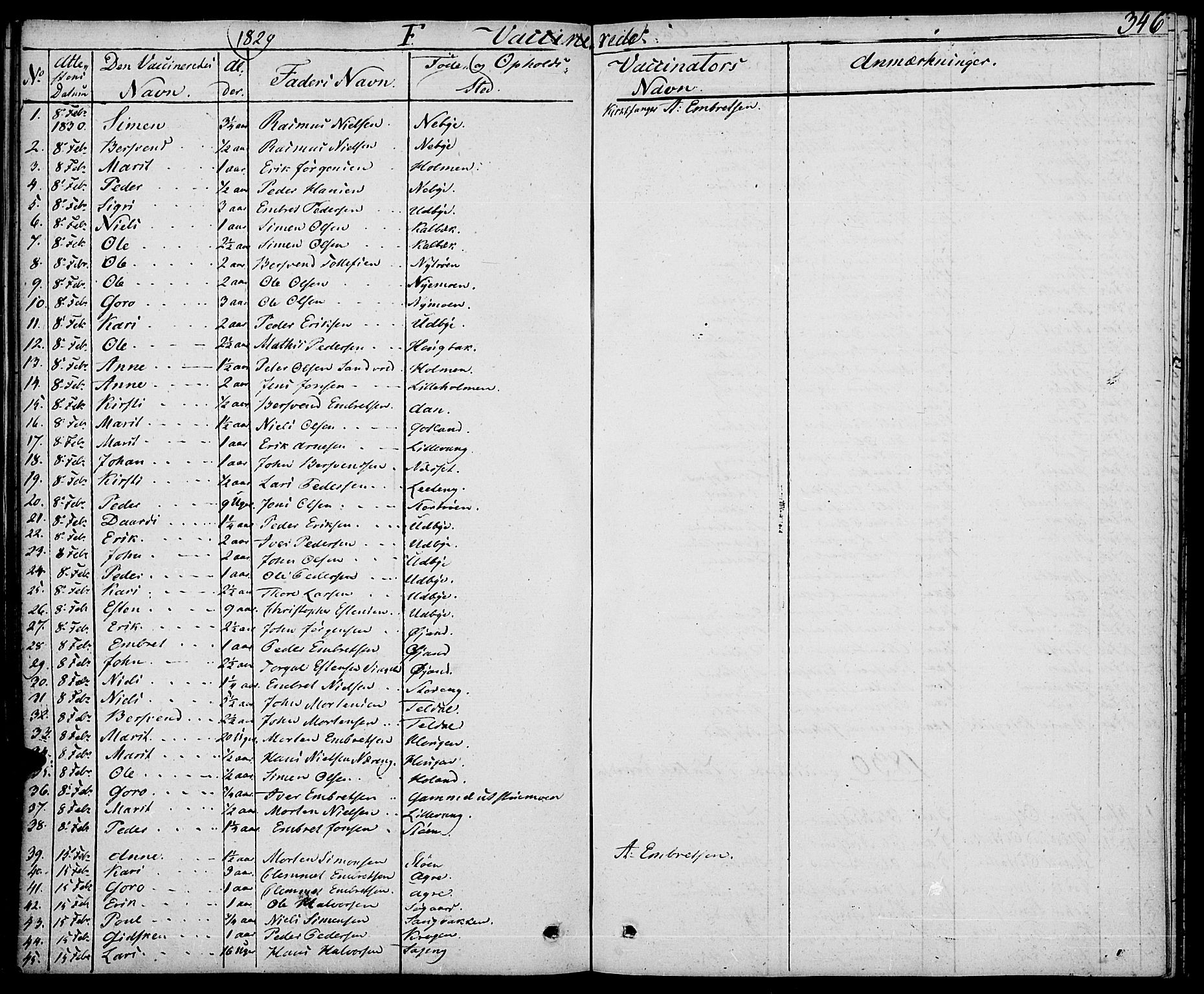 Tynset prestekontor, SAH/PREST-058/H/Ha/Haa/L0019: Parish register (official) no. 19, 1829-1847, p. 346