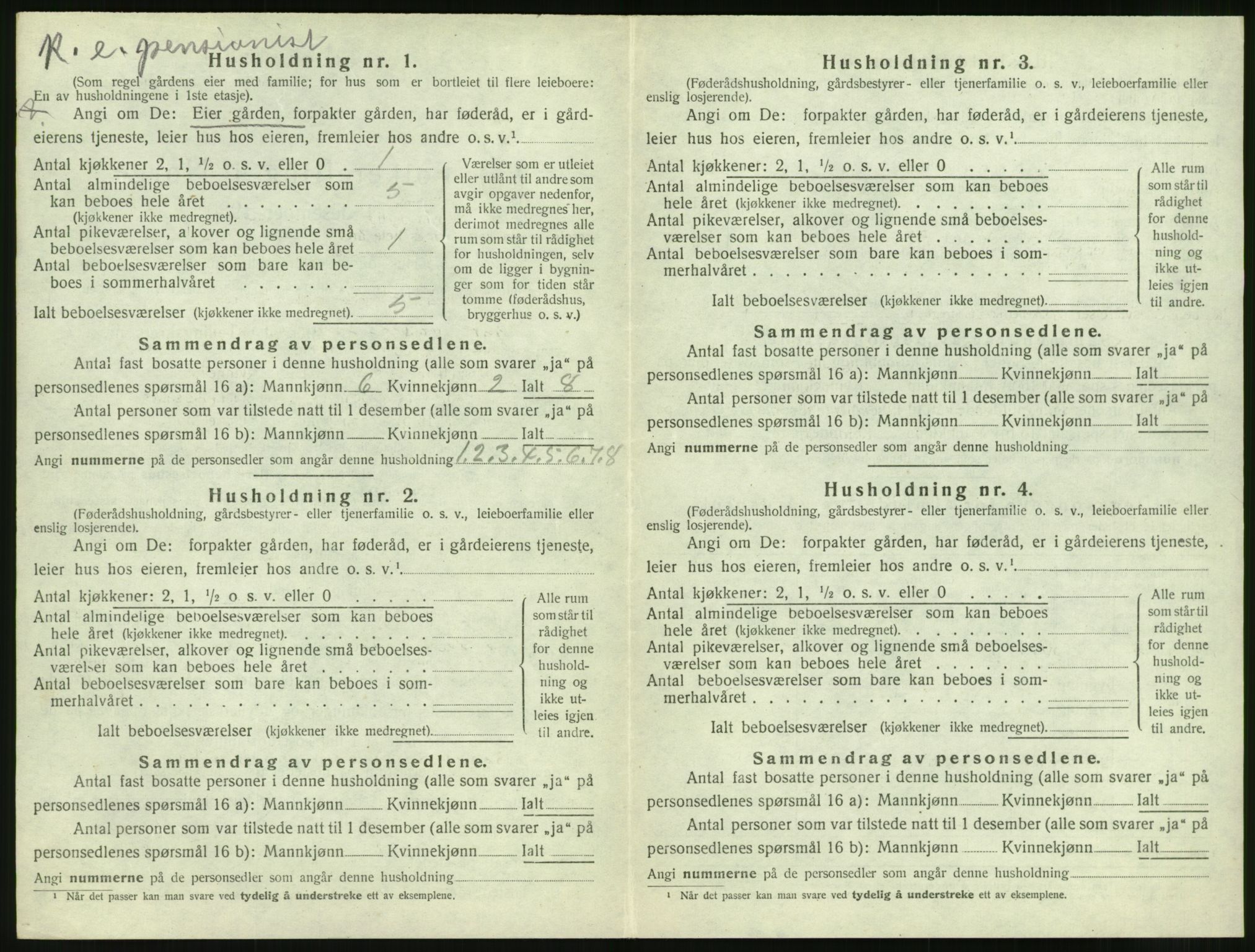 SAT, 1920 census for Vatne, 1920, p. 73