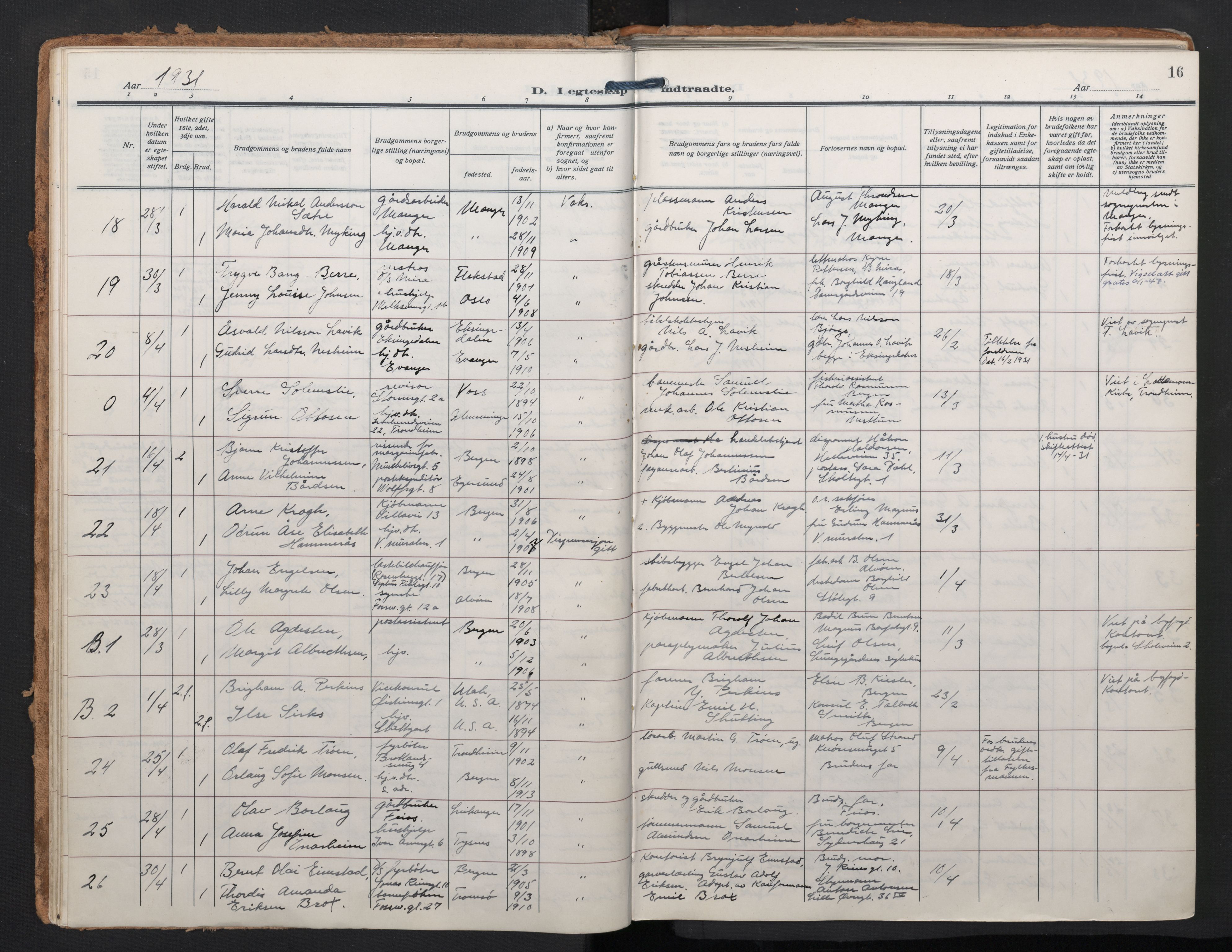 Johanneskirken sokneprestembete, AV/SAB-A-76001/H/Haa/L0014: Parish register (official) no. D 3, 1929-1949, p. 15b-16a