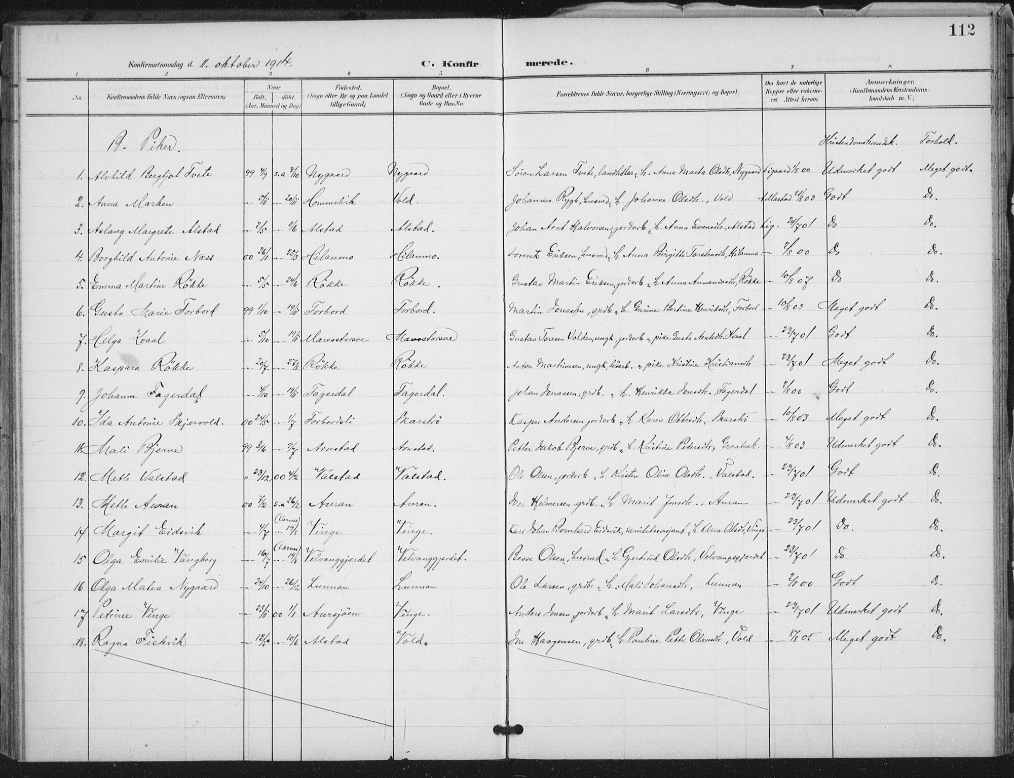Ministerialprotokoller, klokkerbøker og fødselsregistre - Nord-Trøndelag, SAT/A-1458/712/L0101: Parish register (official) no. 712A02, 1901-1916, p. 112