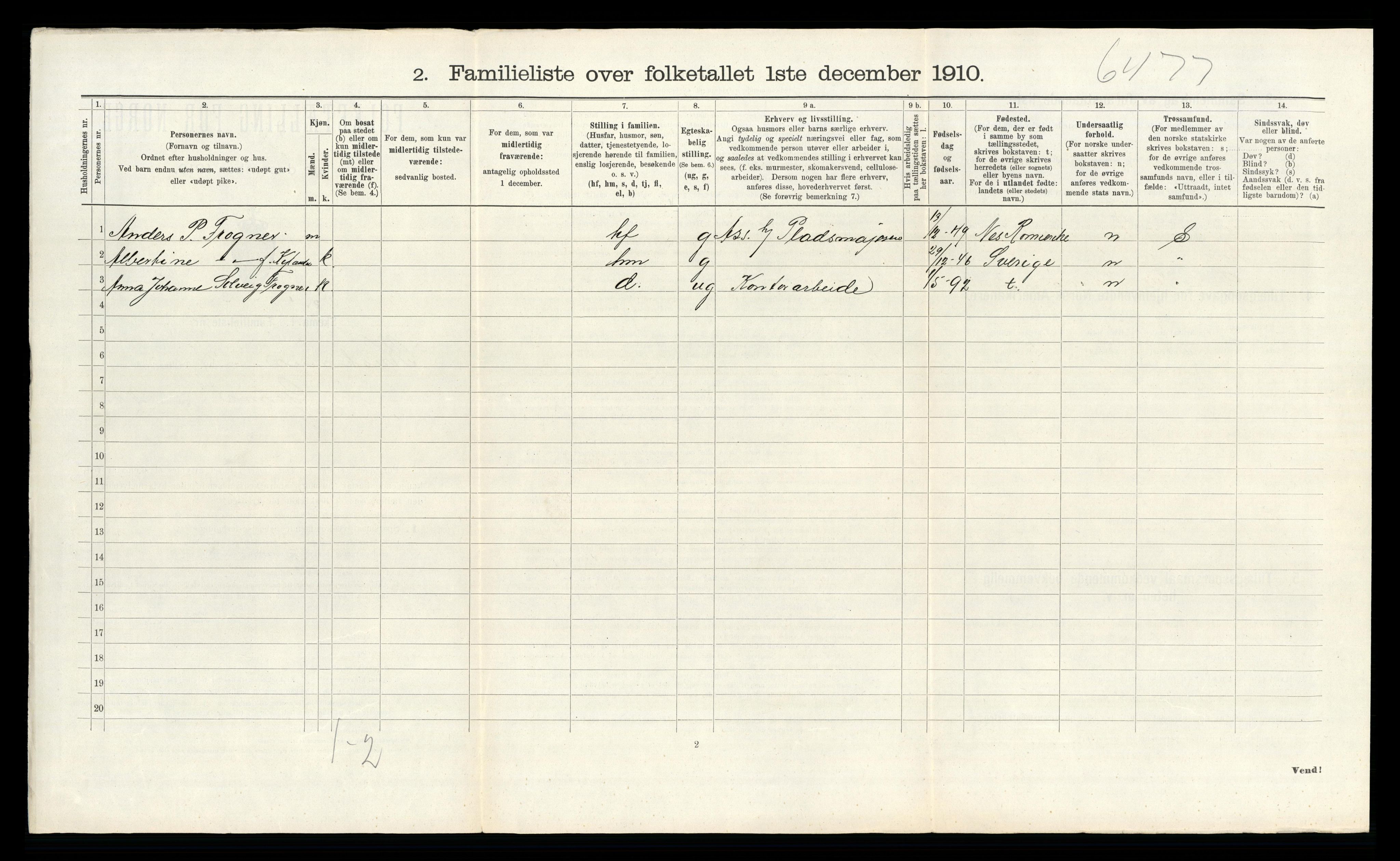 RA, 1910 census for Kristiania, 1910, p. 31538