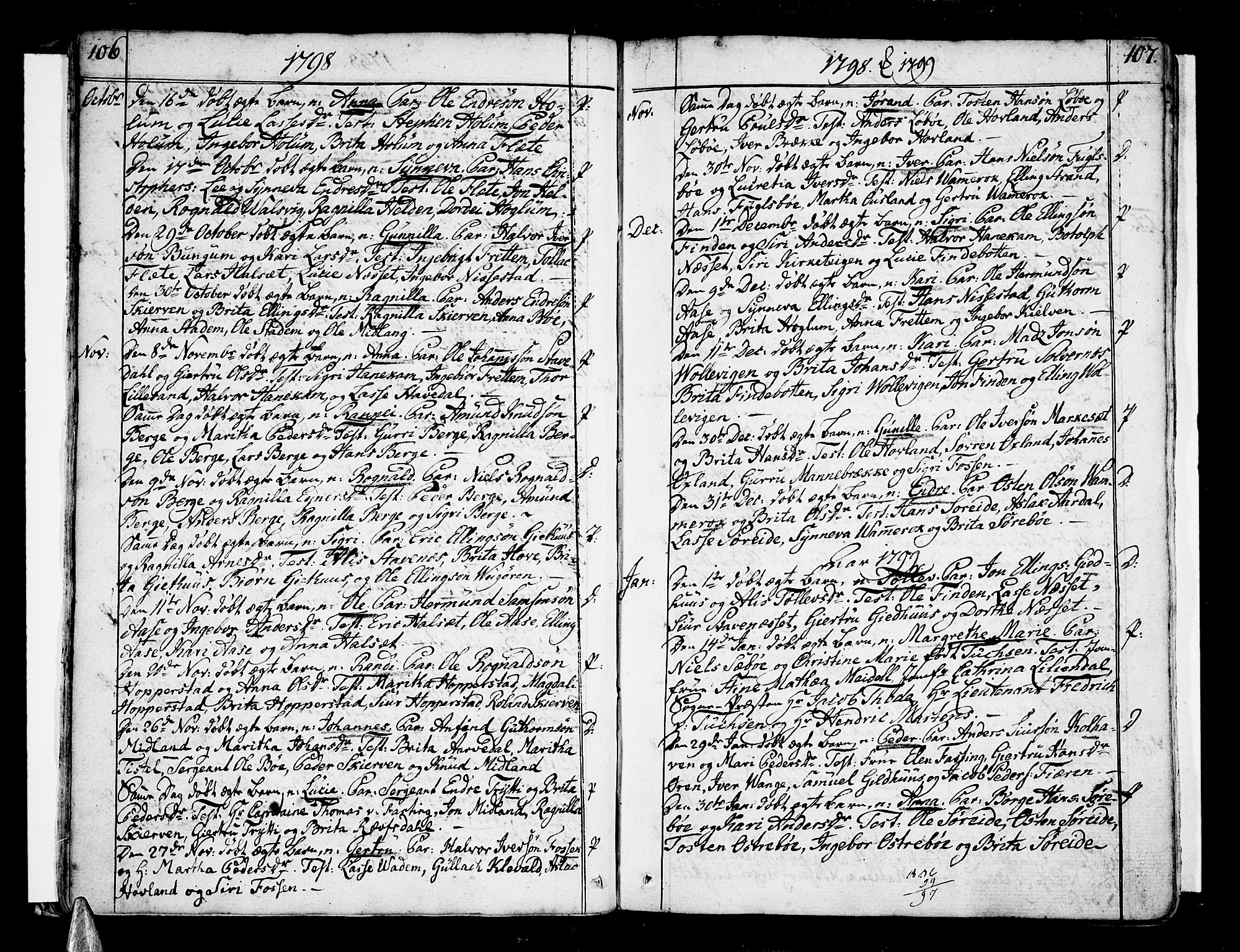 Vik sokneprestembete, SAB/A-81501: Parish register (official) no. A 5, 1787-1820, p. 106-107