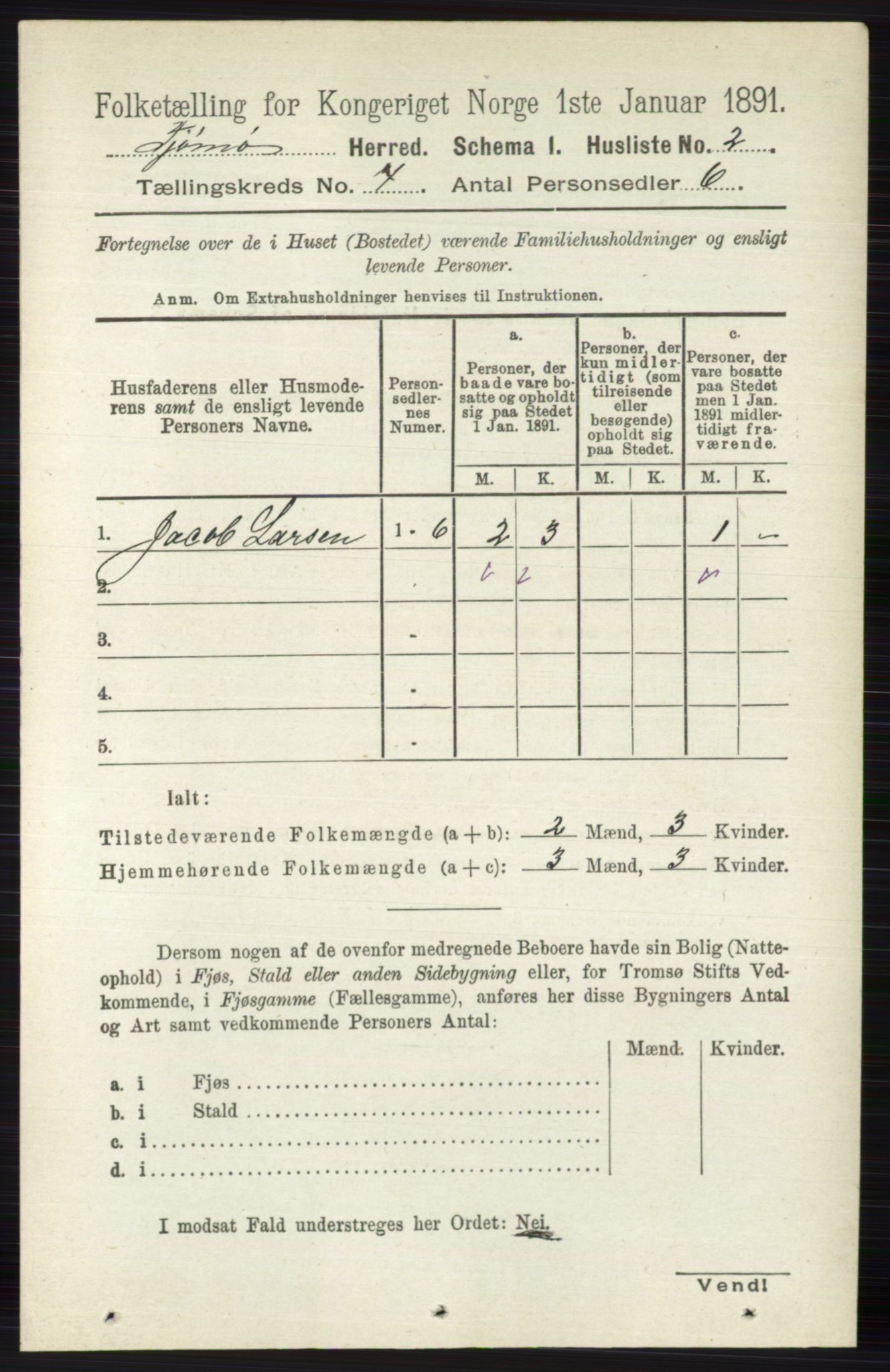 RA, 1891 census for 0723 Tjøme, 1891, p. 1212