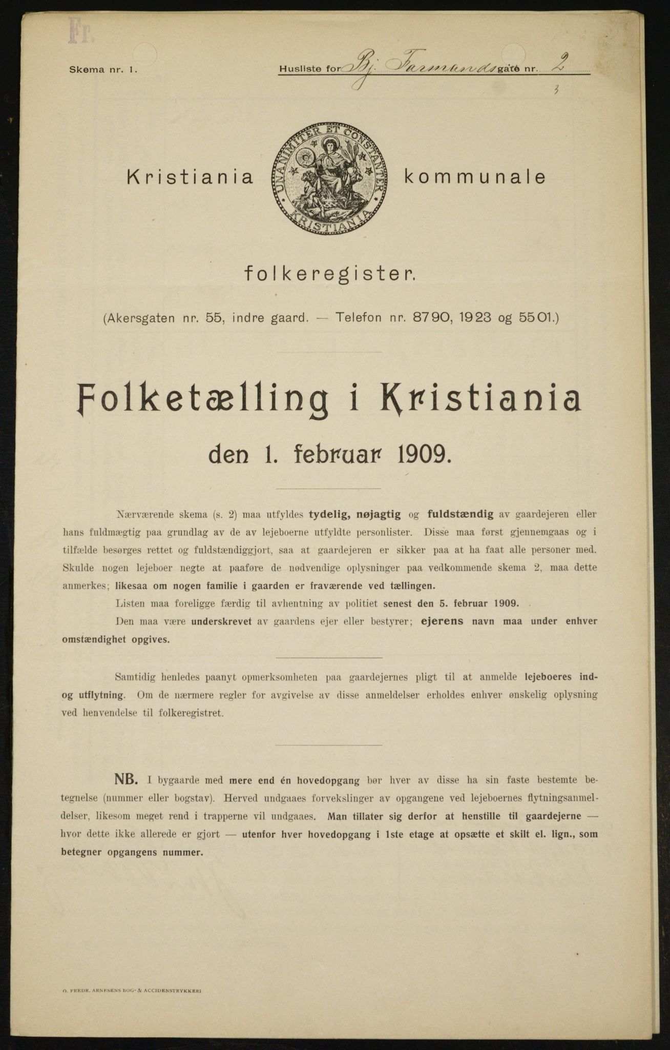 OBA, Municipal Census 1909 for Kristiania, 1909, p. 6142