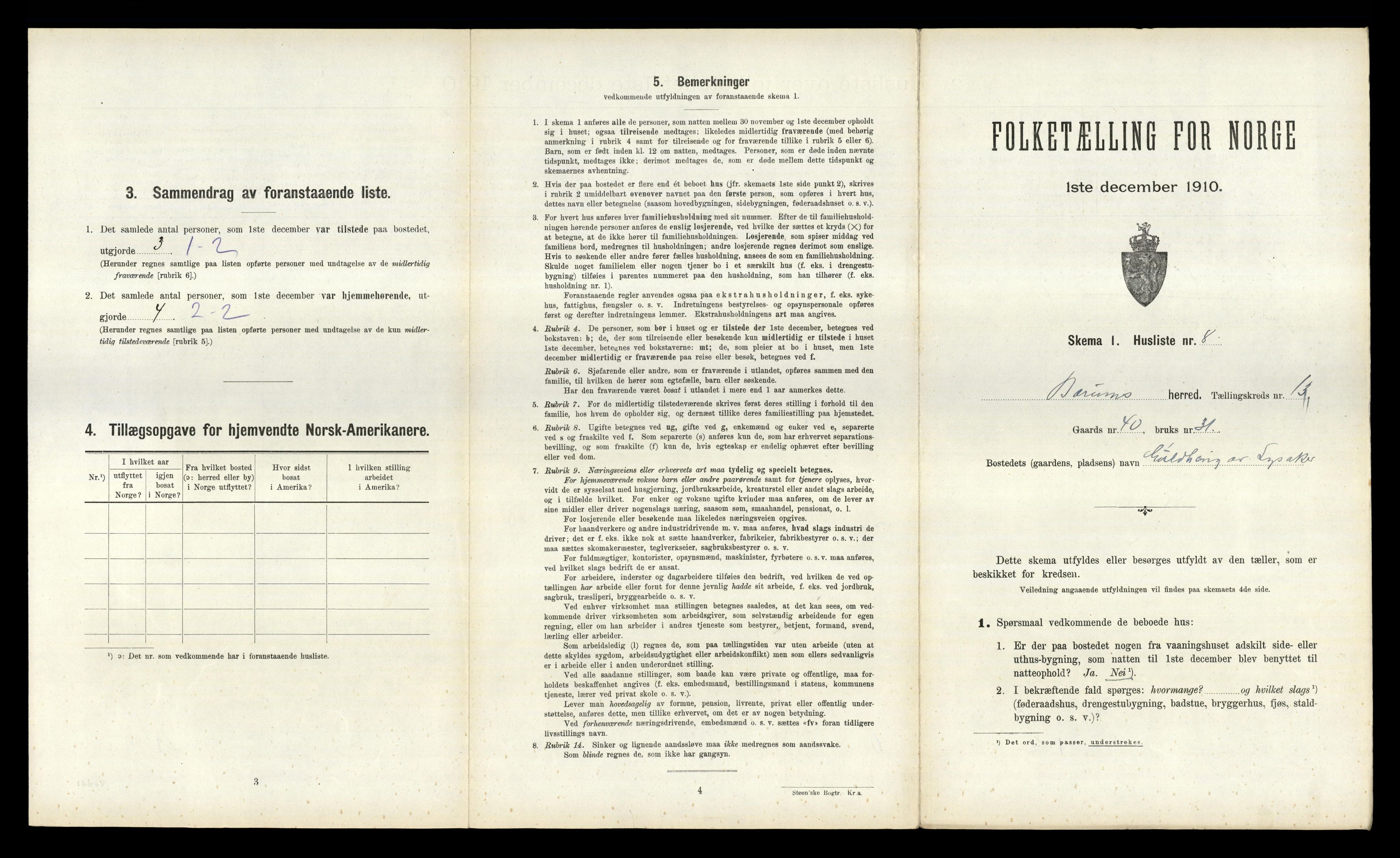 RA, 1910 census for Bærum, 1910, p. 1983