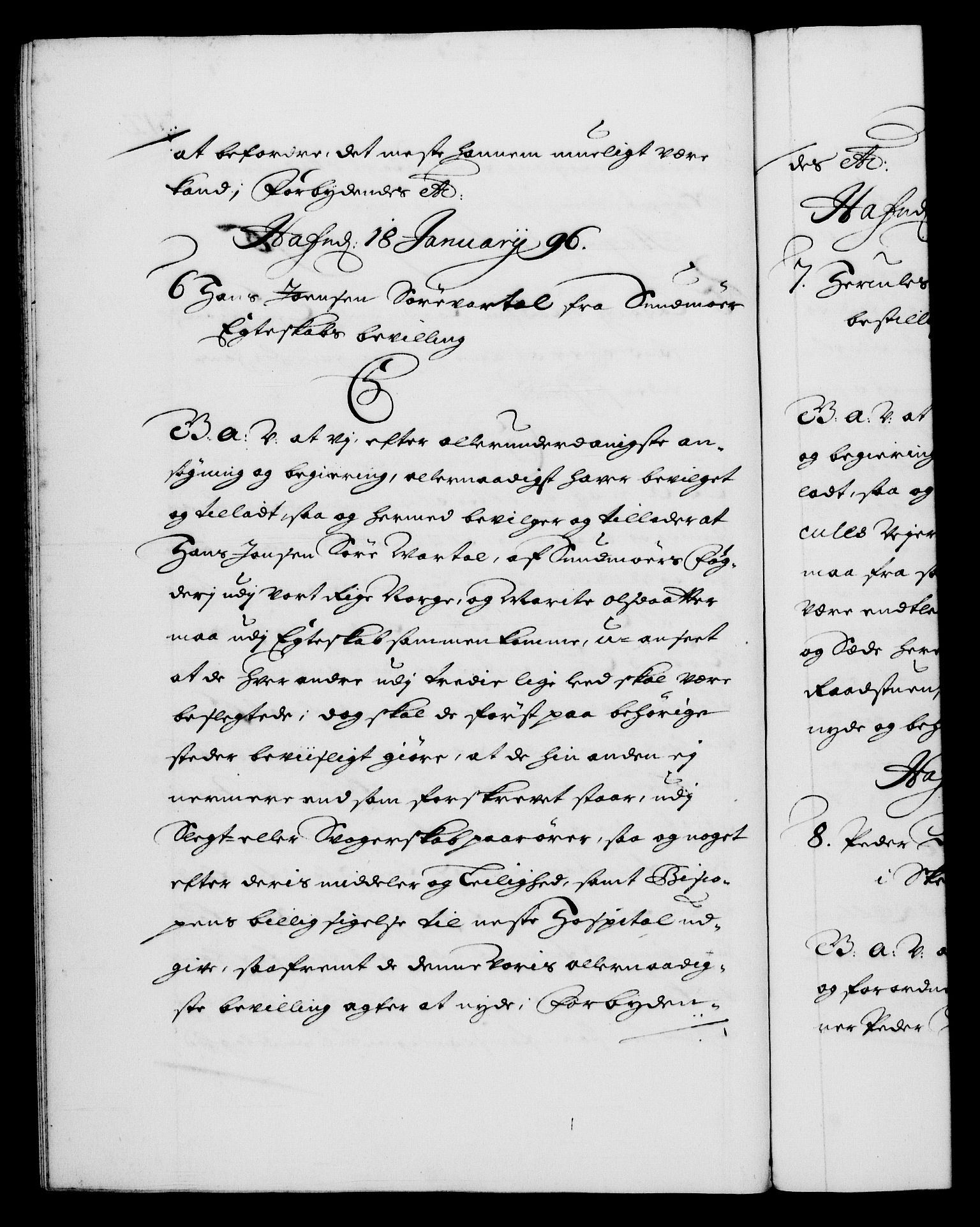 Danske Kanselli 1572-1799, AV/RA-EA-3023/F/Fc/Fca/Fcaa/L0016: Norske registre (mikrofilm), 1692-1697, p. 312b