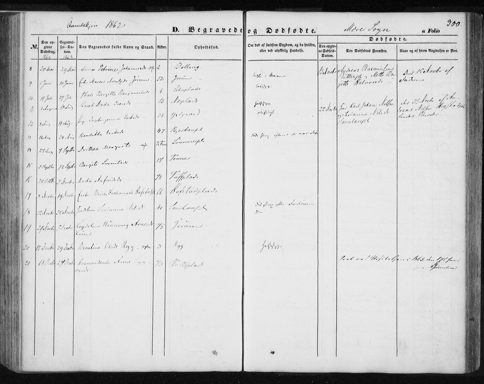 Ministerialprotokoller, klokkerbøker og fødselsregistre - Nord-Trøndelag, AV/SAT-A-1458/735/L0342: Parish register (official) no. 735A07 /1, 1849-1862, p. 300