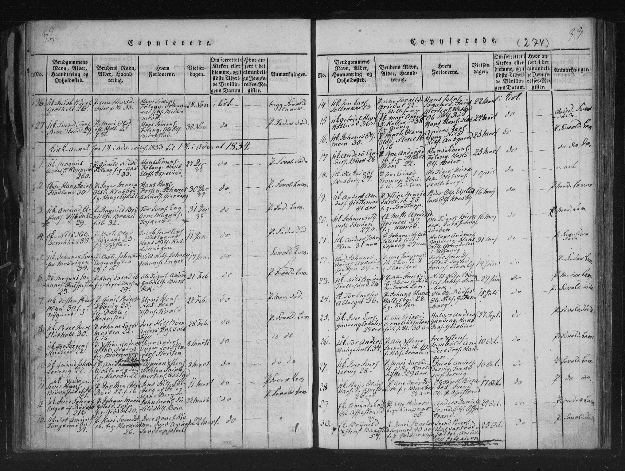 Aremark prestekontor Kirkebøker, SAO/A-10899/F/Fc/L0001: Parish register (official) no. III 1, 1814-1834, p. 32-33