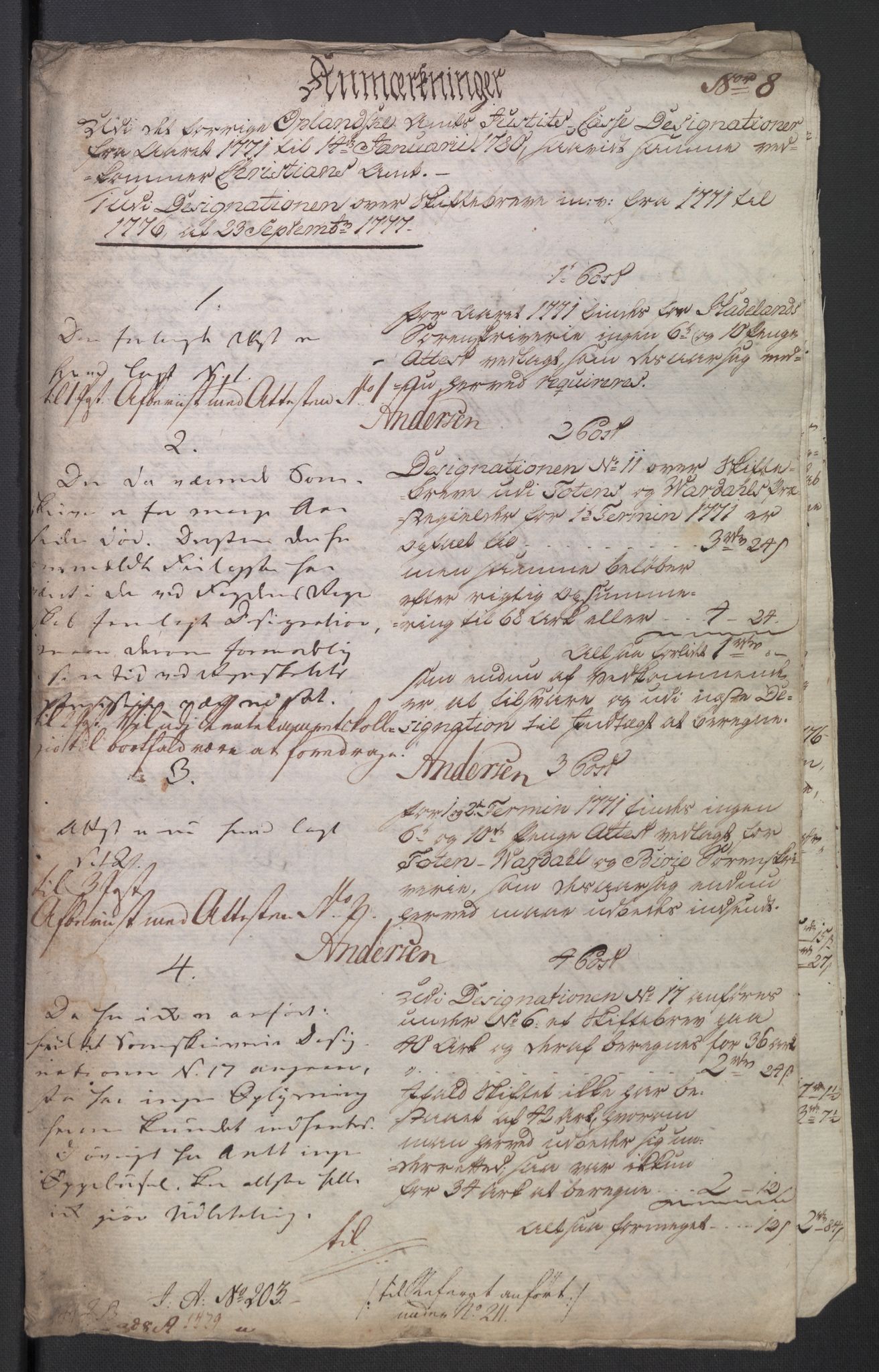 Rentekammeret inntil 1814, Reviderte regnskaper, Mindre regnskaper, AV/RA-EA-4068/Rb/L0014: Opplands amt, 1771-1779, p. 769