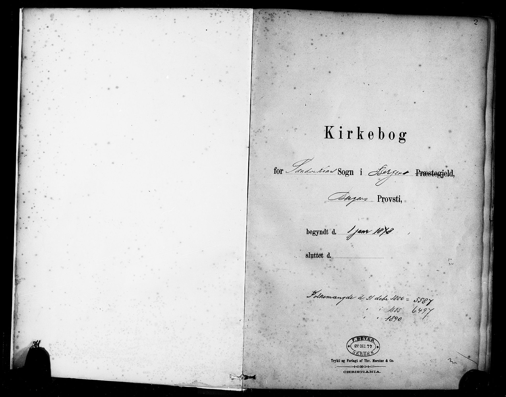 Sandviken Sokneprestembete, AV/SAB-A-77601/H/Ha/L0004: Parish register (official) no. B 1, 1878-1891, p. 2